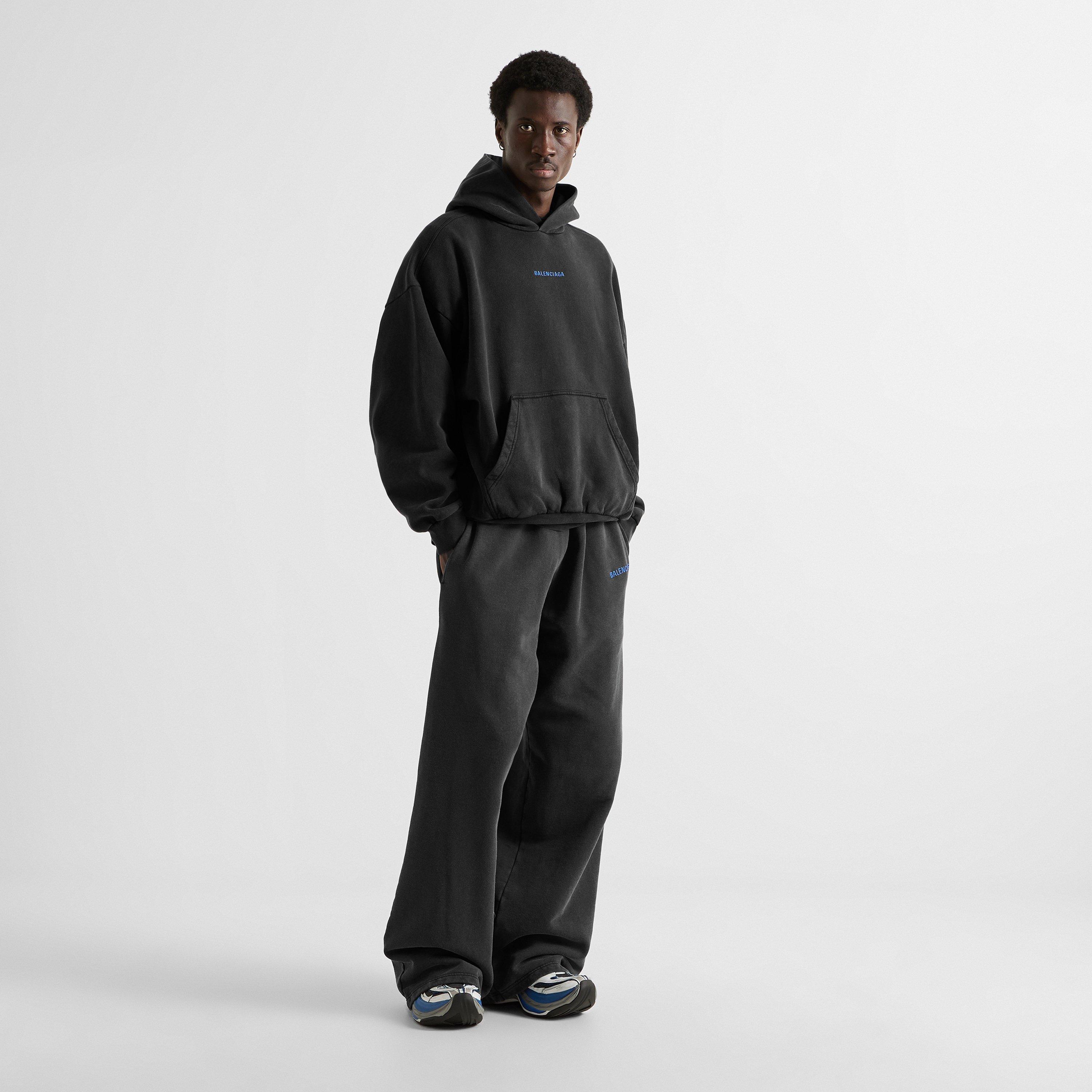 Wash Black - Balenciaga - Men's Wash Over the Head Cotton Hoodie - 6