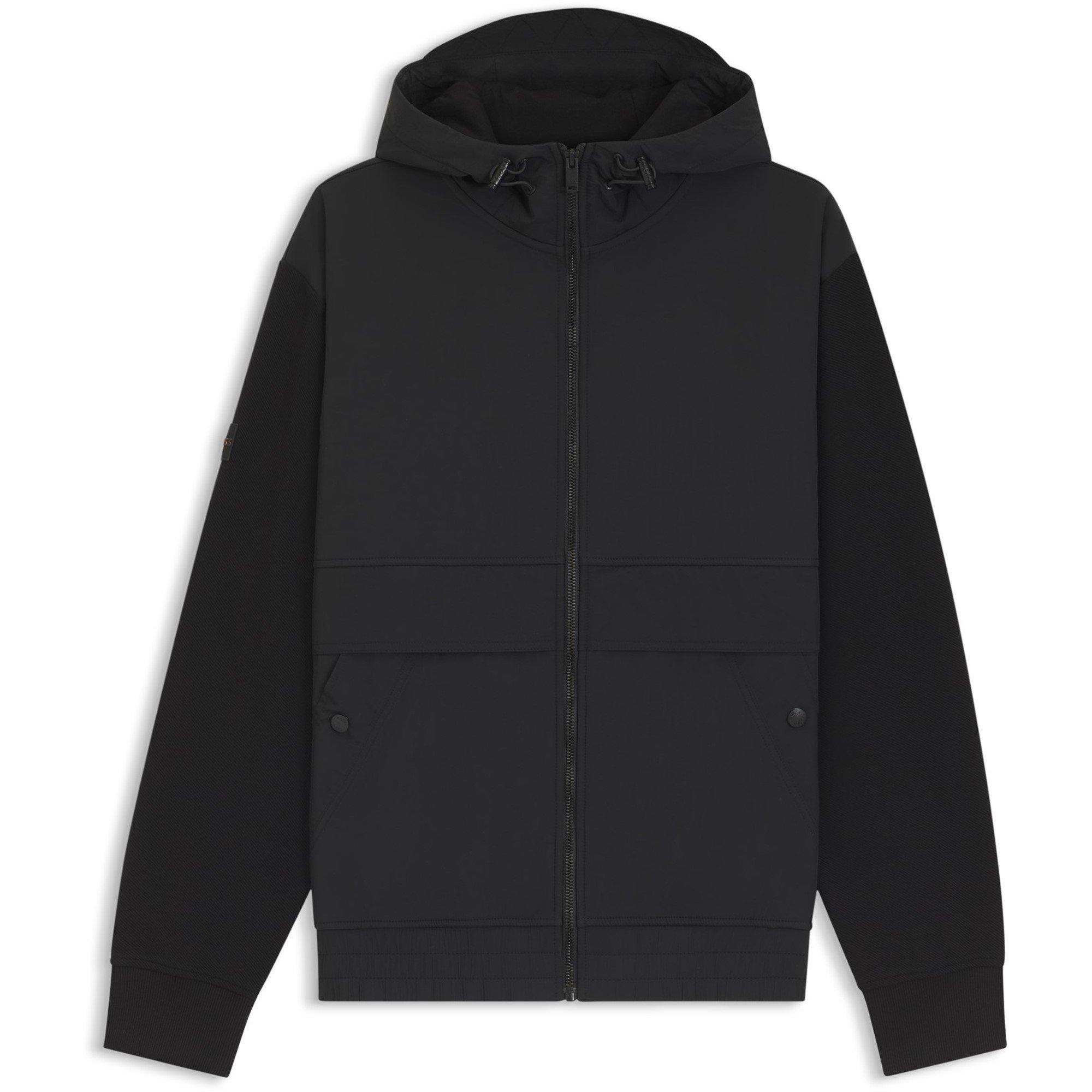 Black 001 - Boss - Men's Ze Cotton Long Sleeve Zip Hoodie - 1