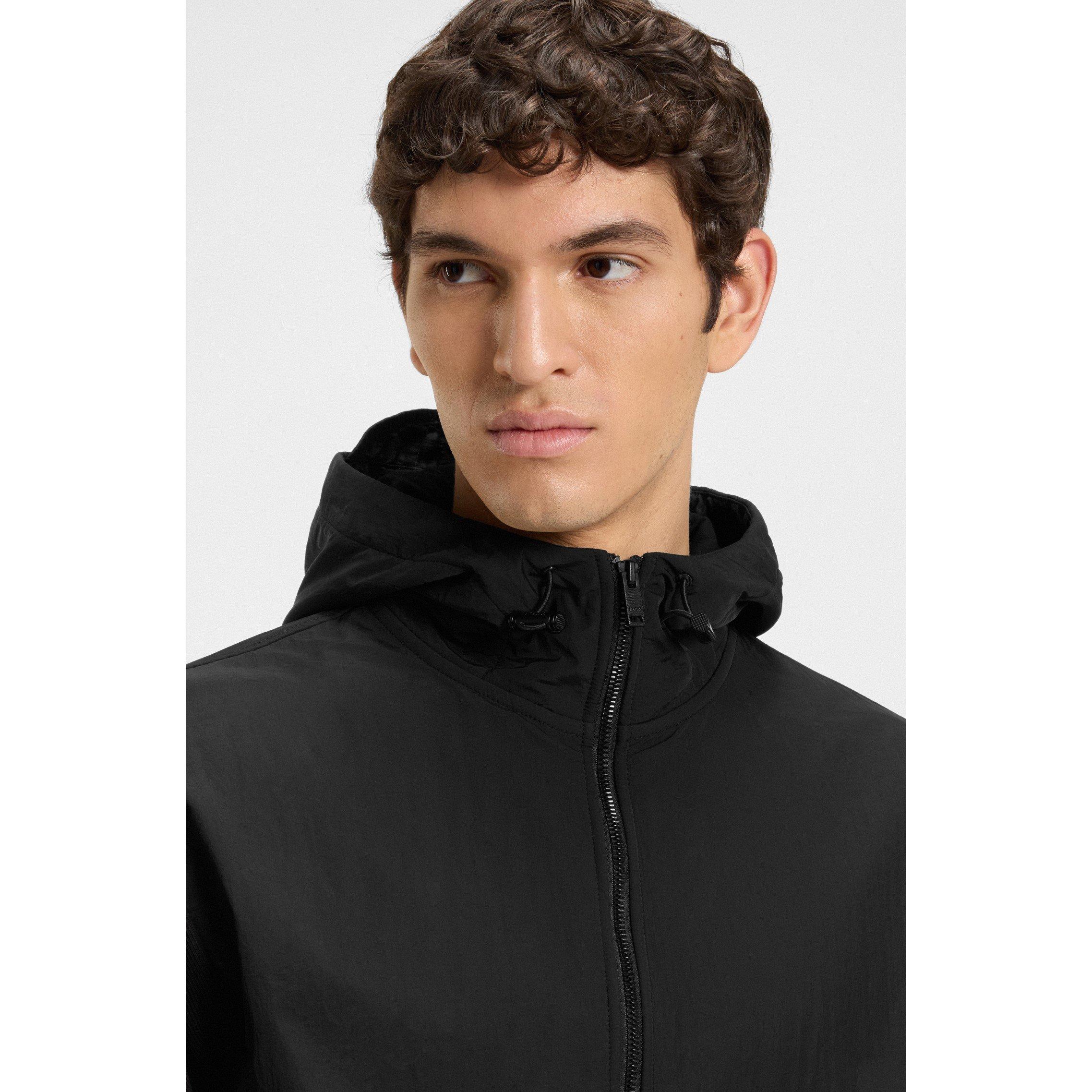 Black 001 - Boss - Men's Ze Zipped Hoody with Toggle-Adjustable Hood - 4