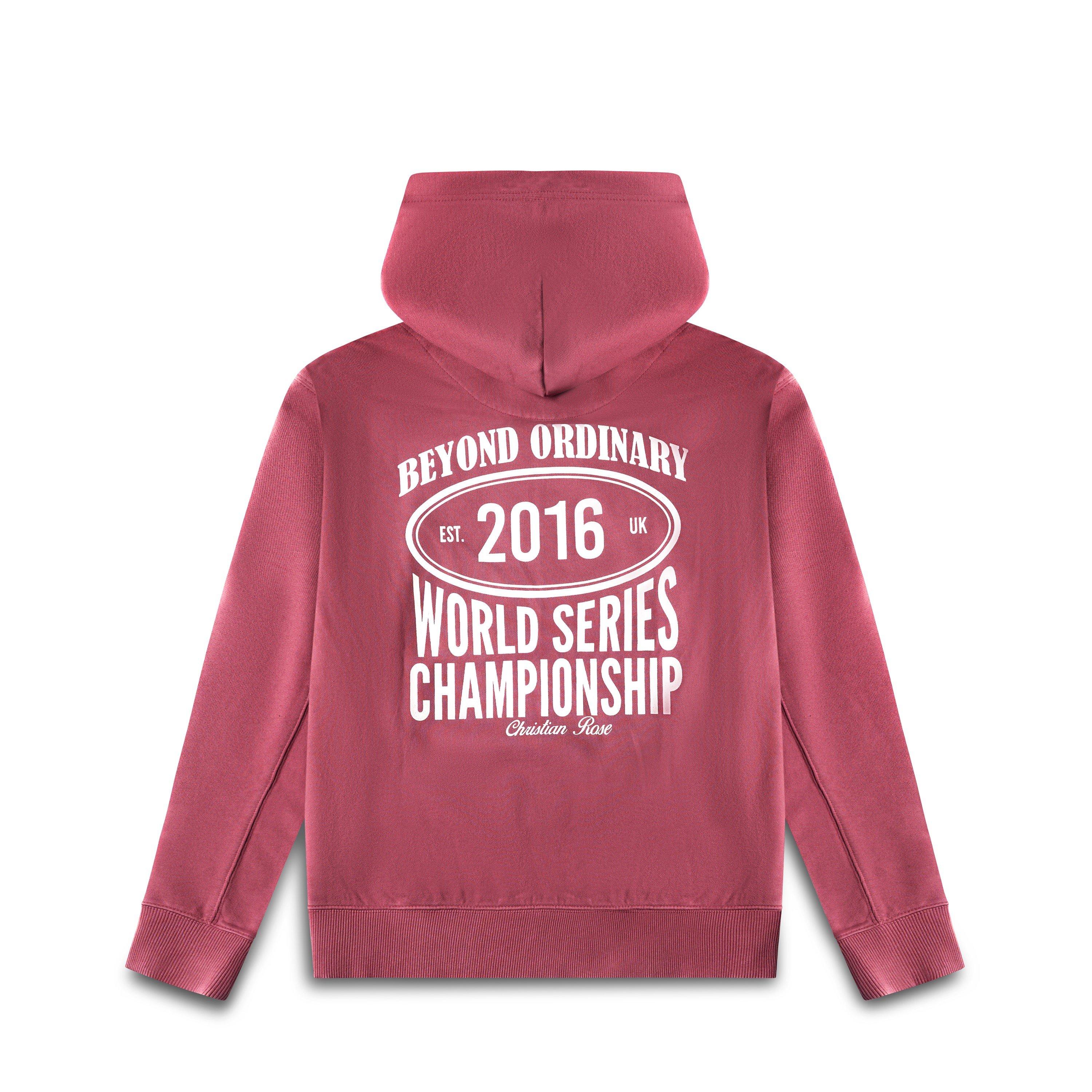 Burgundy - Christian Rose - Men's World Series Over the Head Long-Sleeve Hoodie - 2