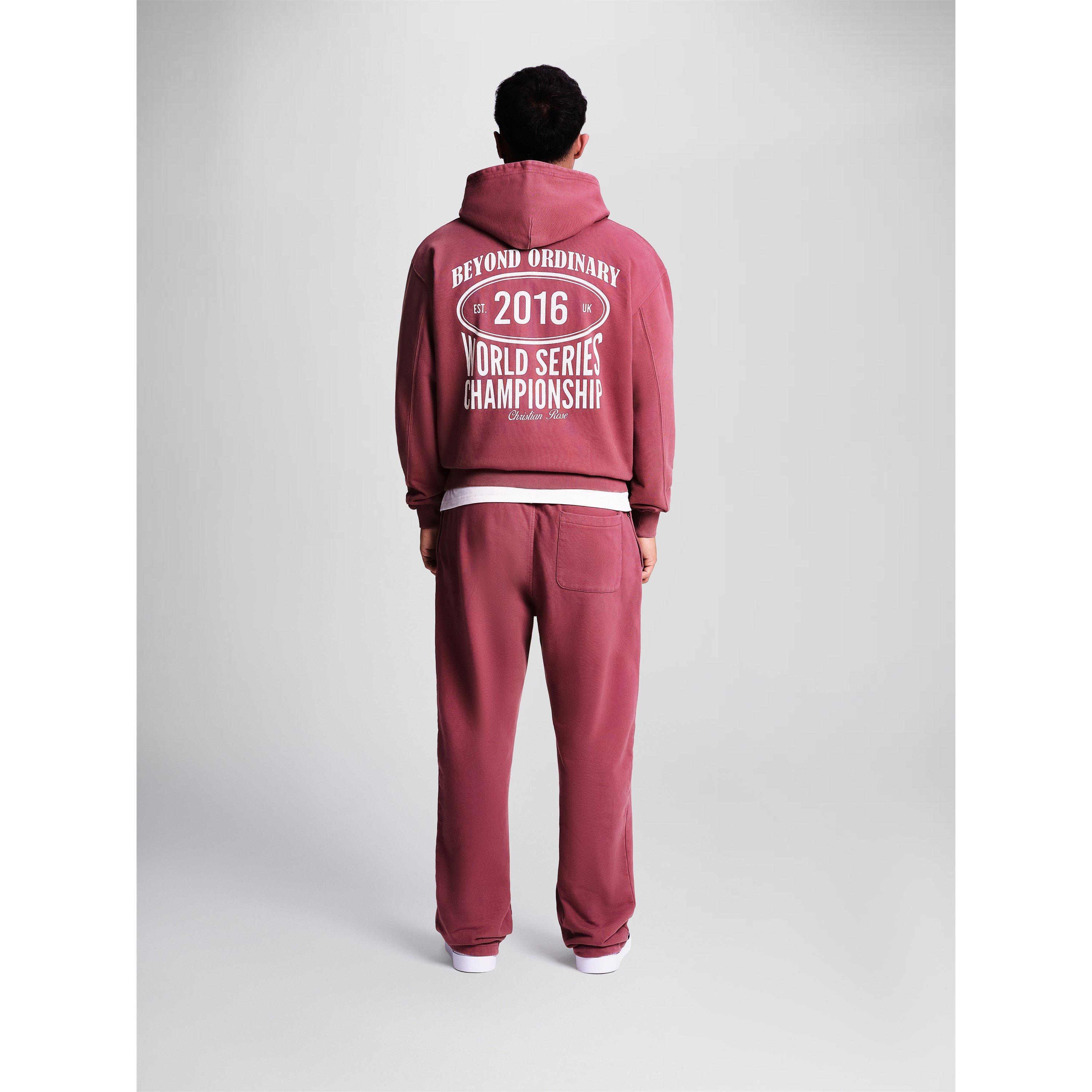 Burgundy - Christian Rose - Men's World Series Over the Head Long-Sleeve Hoodie - 4