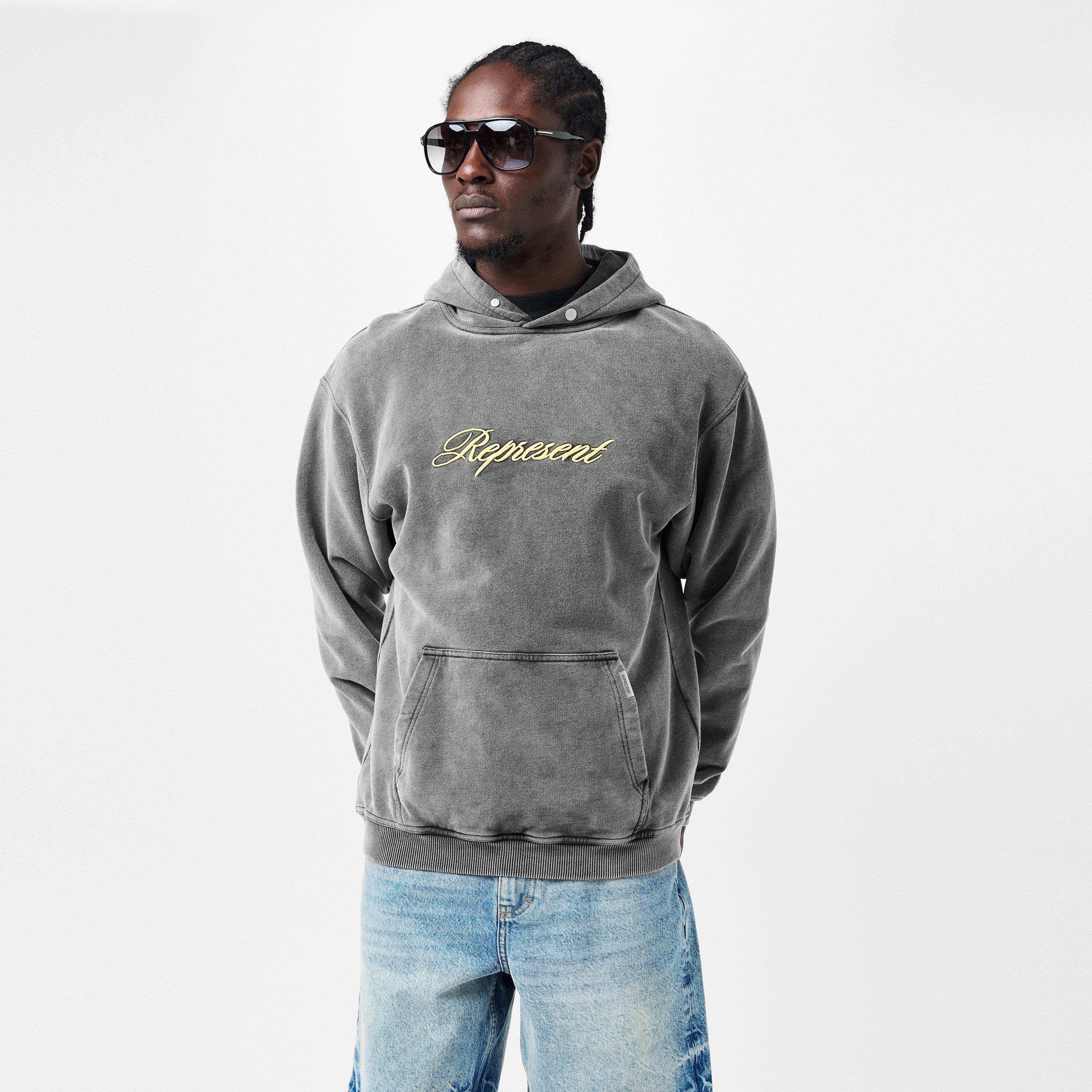 After Dark - Represent - Men's Script Over The Head Cotton Hoodie, Soft Construction - 3