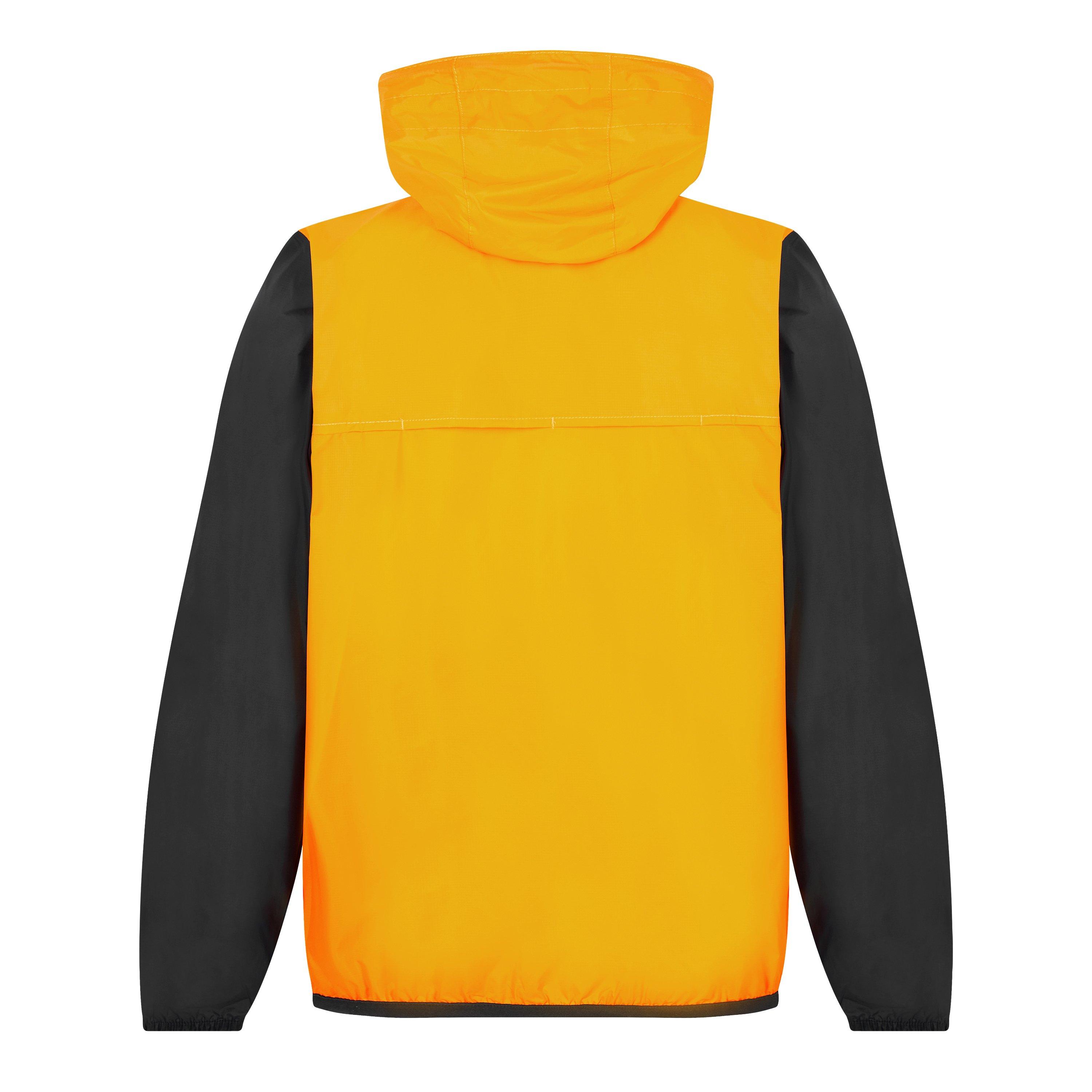 Orange/Black - Comme des Garcons PLAY - Men's X K-Way Logo Print Hooded Long Sleeve Zip Rain Anorak - 2