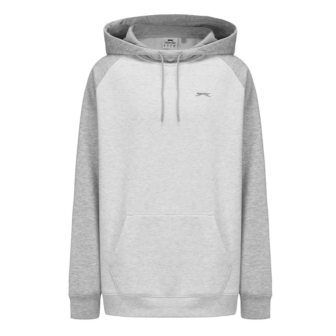 Slazenger Men's Fleece Contrast Hoodie - Ice Marl/Grey - 2XL