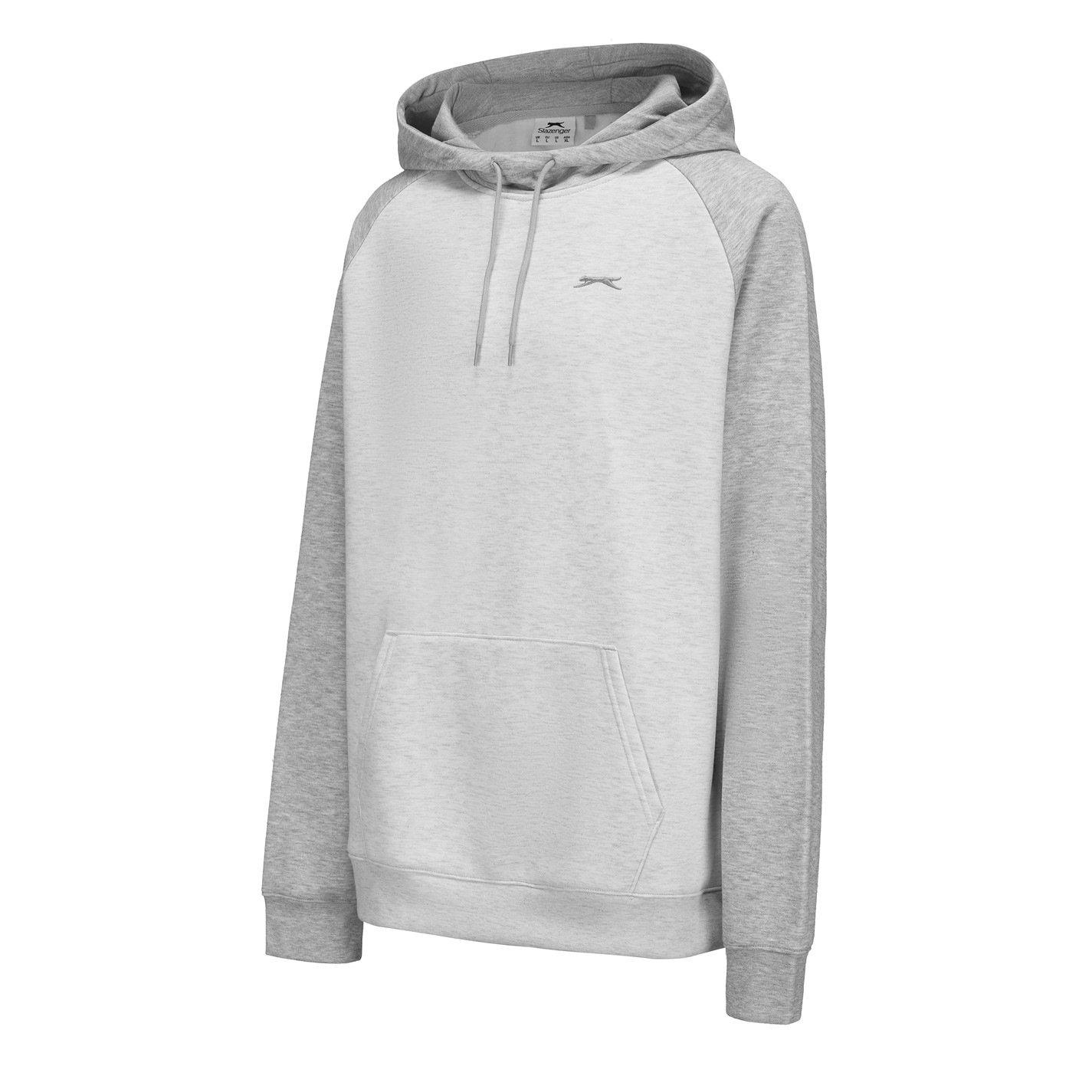 Ice Marl/Grey - Slazenger - Fleece Contrast Hoodie Mens - 3