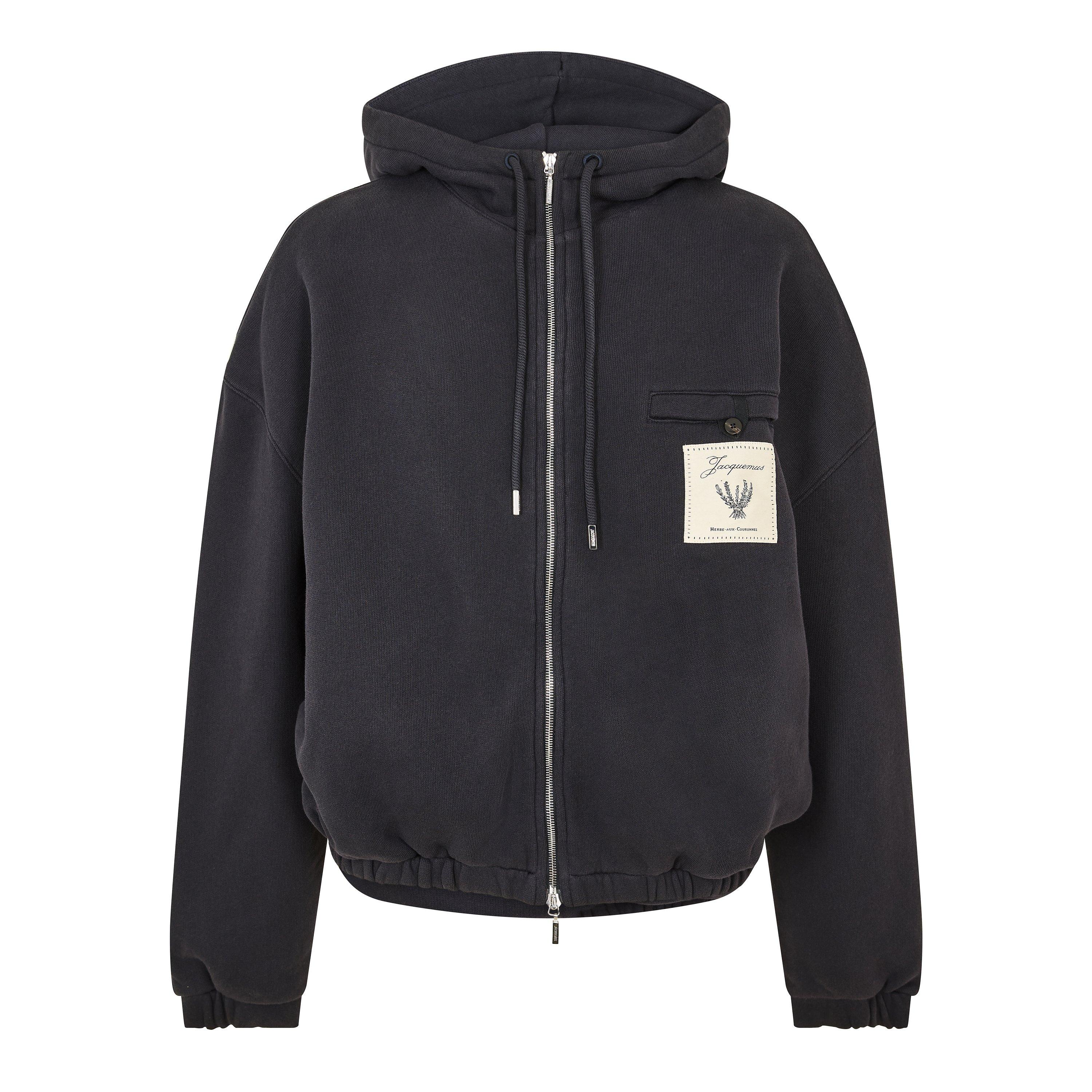 Jacquemus Men's Jacquard Rosemary Zip Hoodie - Navy - Medium