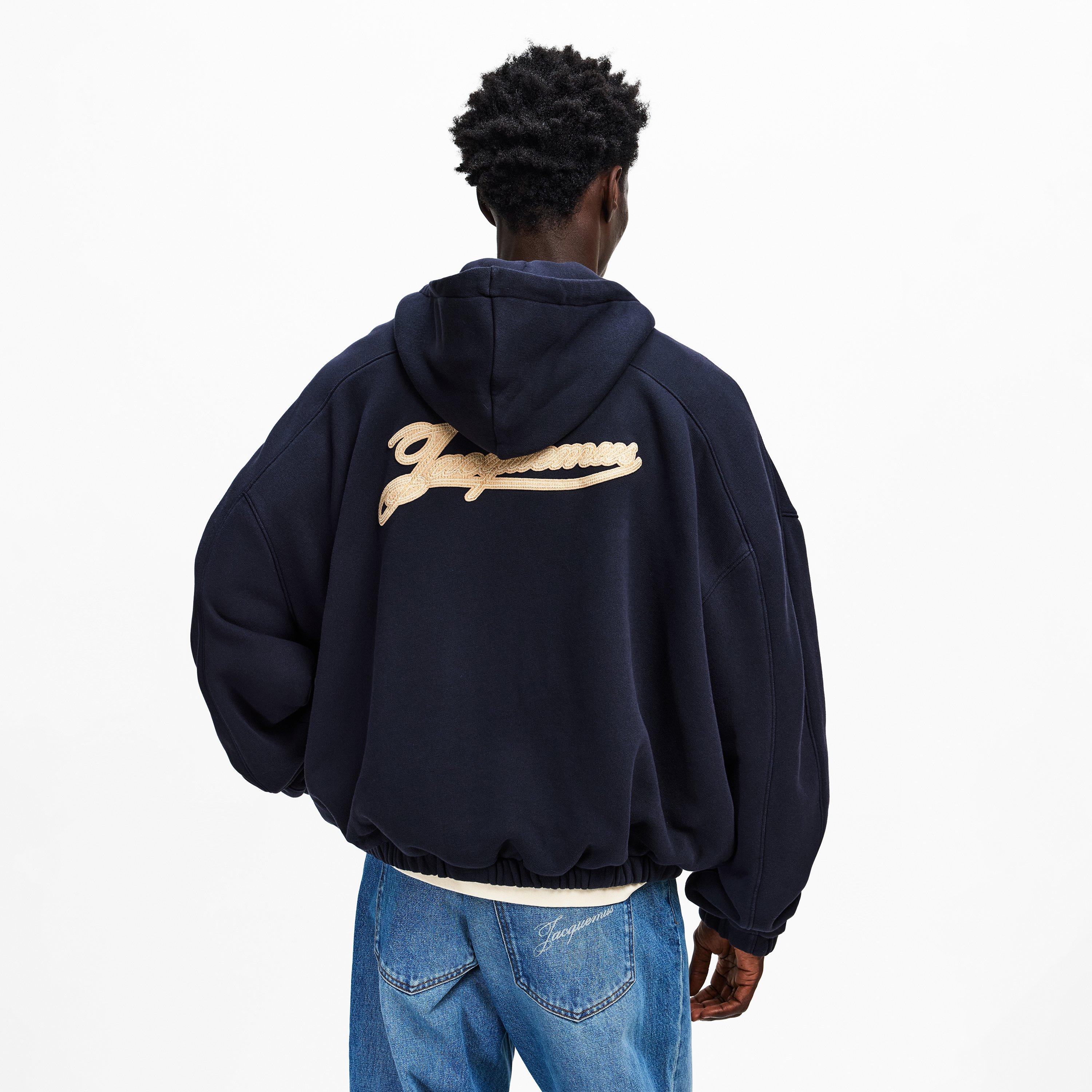 Navy - Jacquemus - Men's Jacquard Rosemary Zip Hoodie - 4