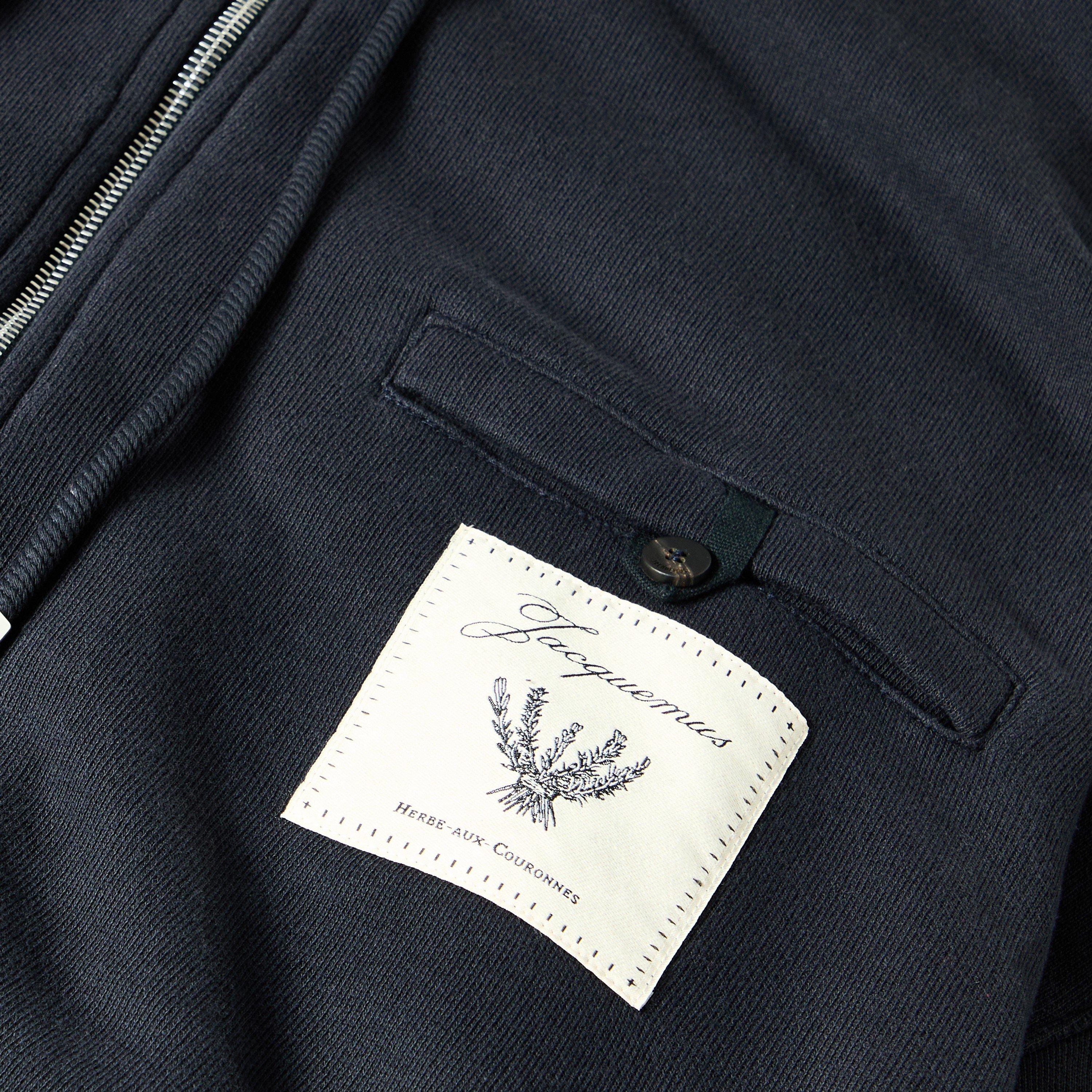 Navy - Jacquemus - Men's Jacquard Rosemary Zip Hoodie - 5