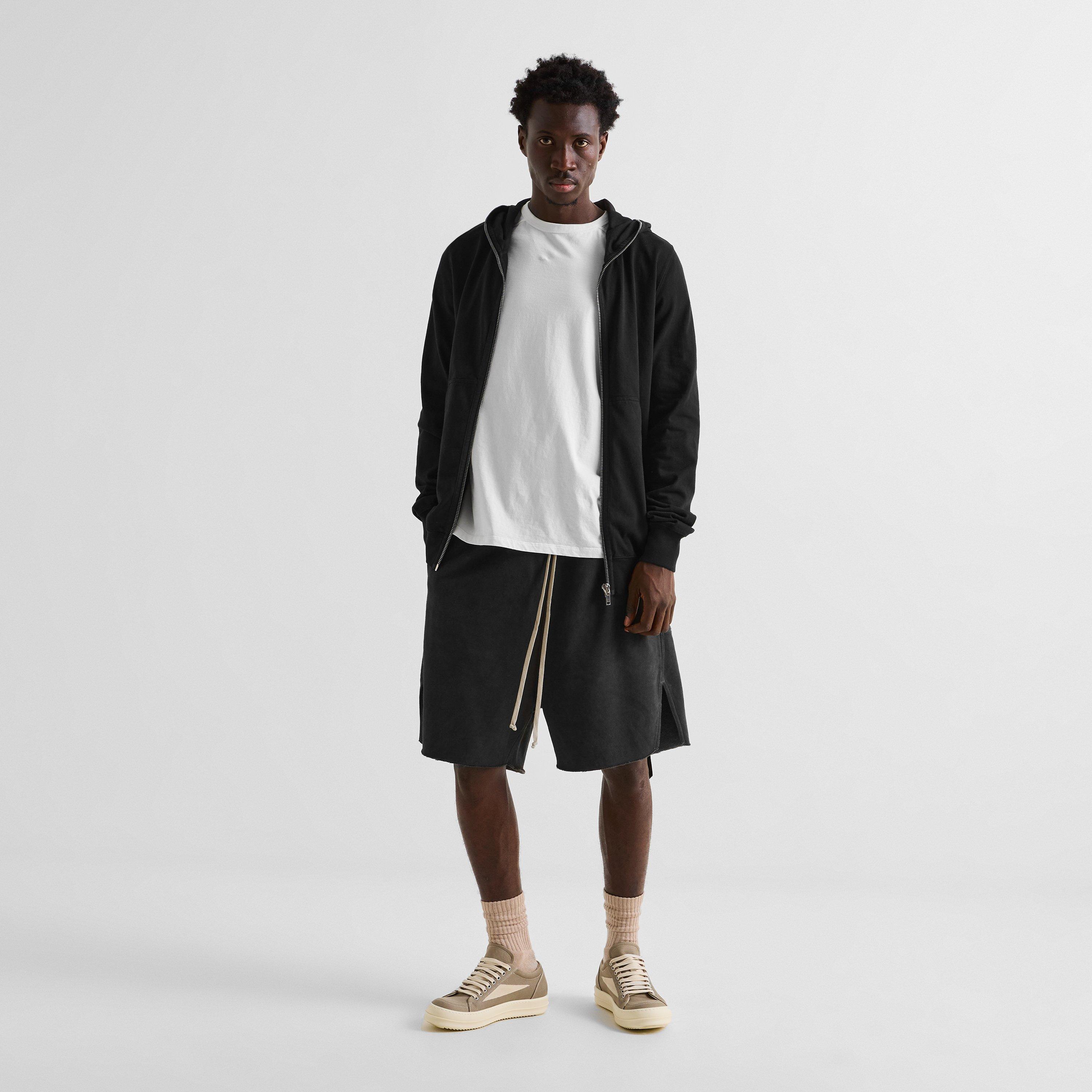 Black - Rick Owens Drkshdw - Men's Gimp Cotton Zip Hoodie - 5