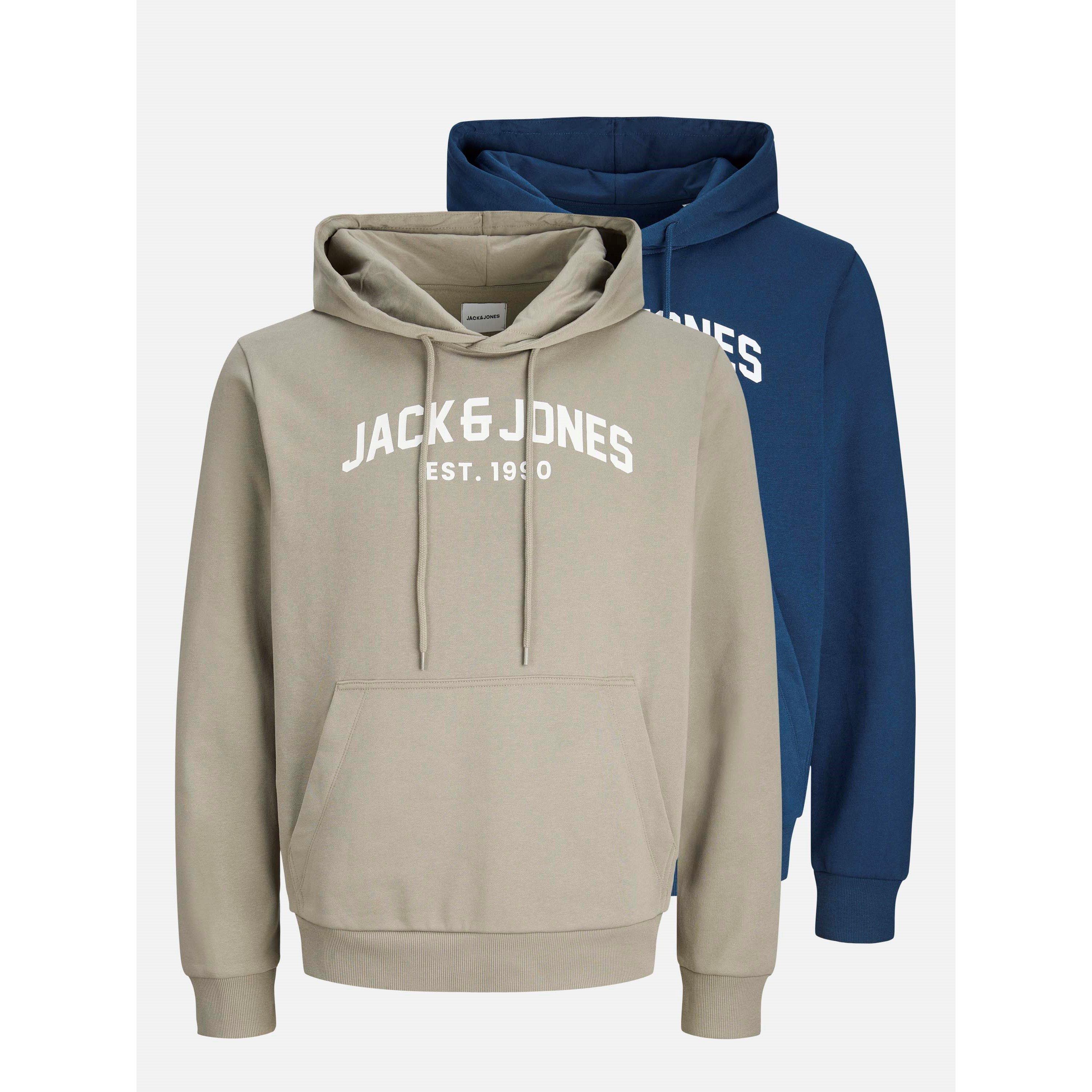 Titan/Vetiver - Jack and Jones - Arched Logo 2 Pack Hoodie Mens - 1