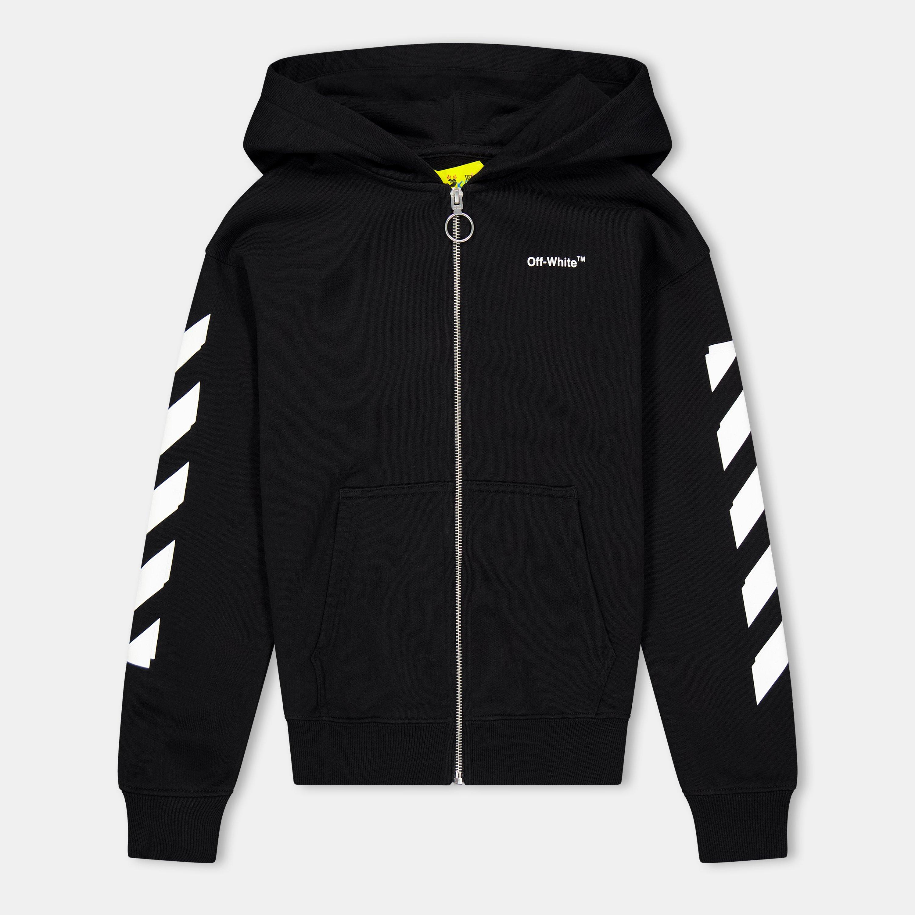 Black/White - Off White - Kids Zip Hoodie - 1