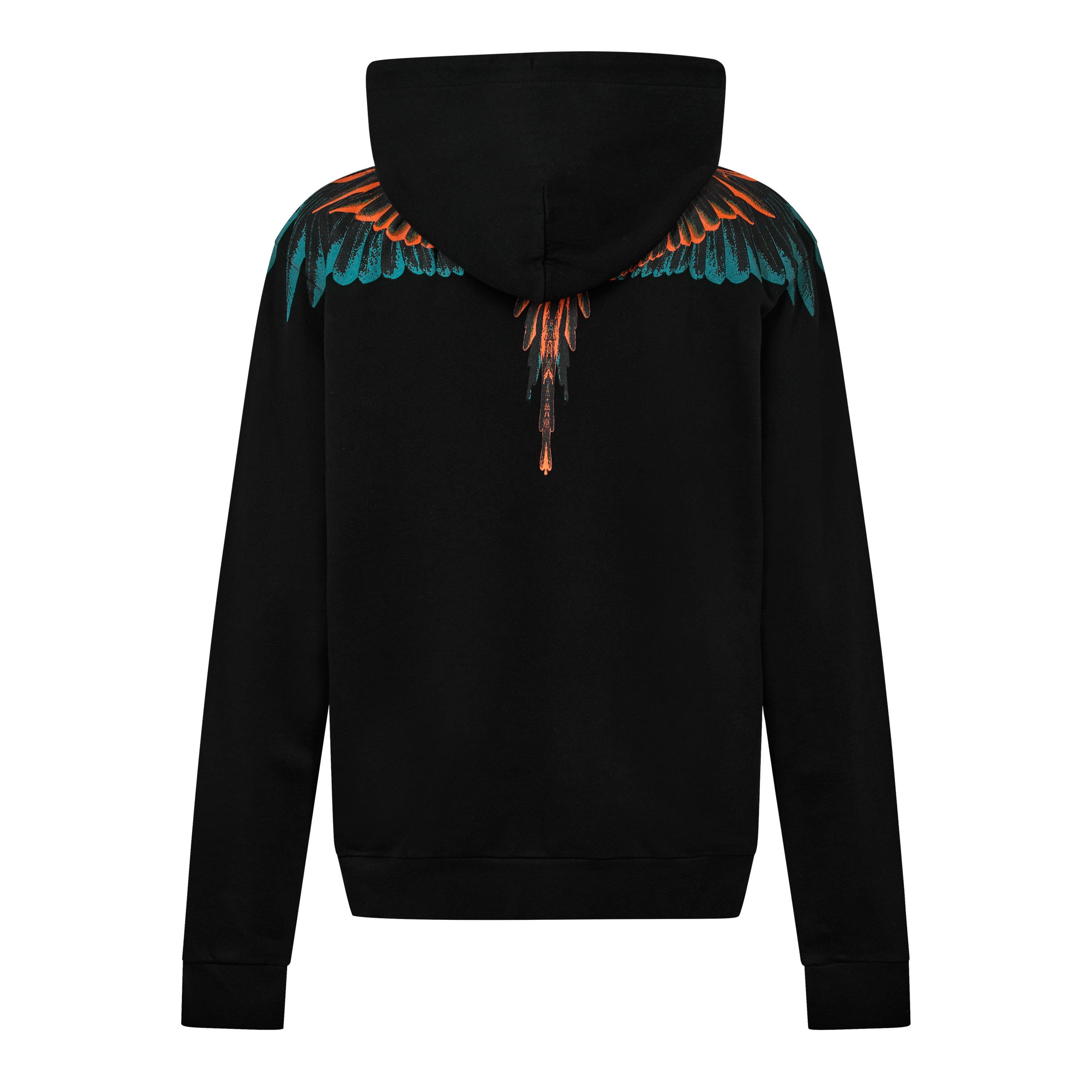 Black/Orange - Marcelo Burlon - Men's Icon Wings Hoodie - 2