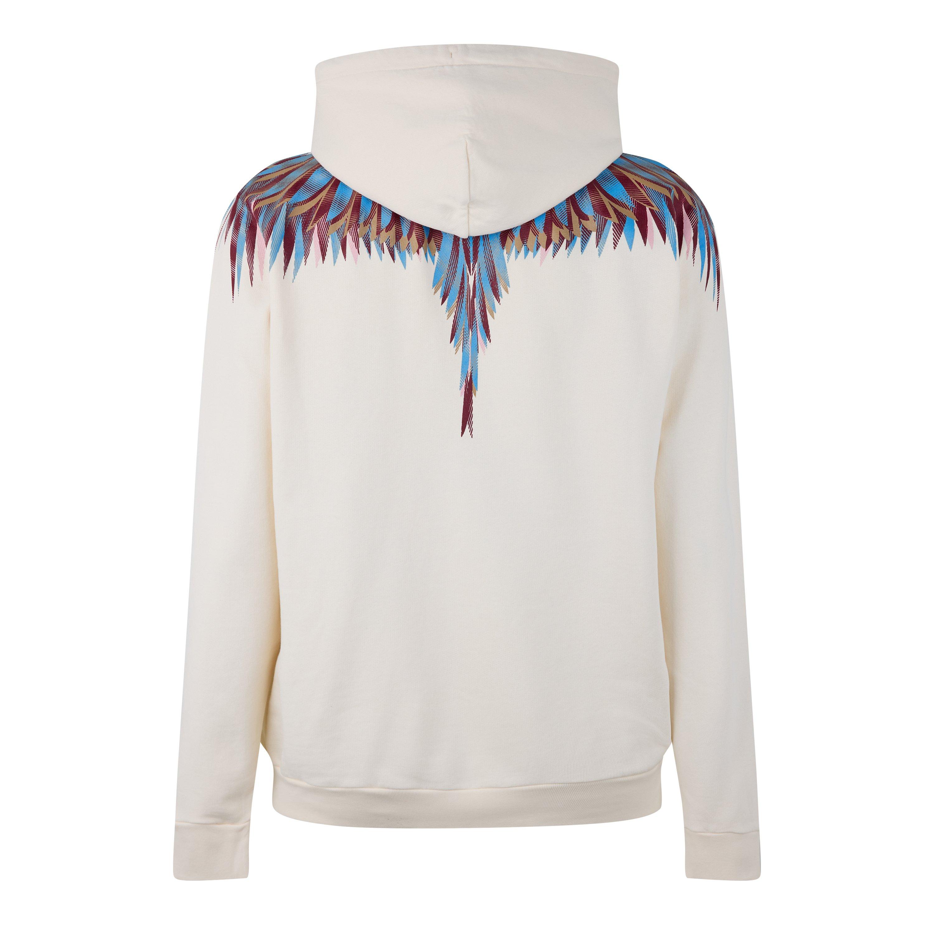 Ecru Light - Marcelo Burlon - Men's Lines Wings Hoodie - 2