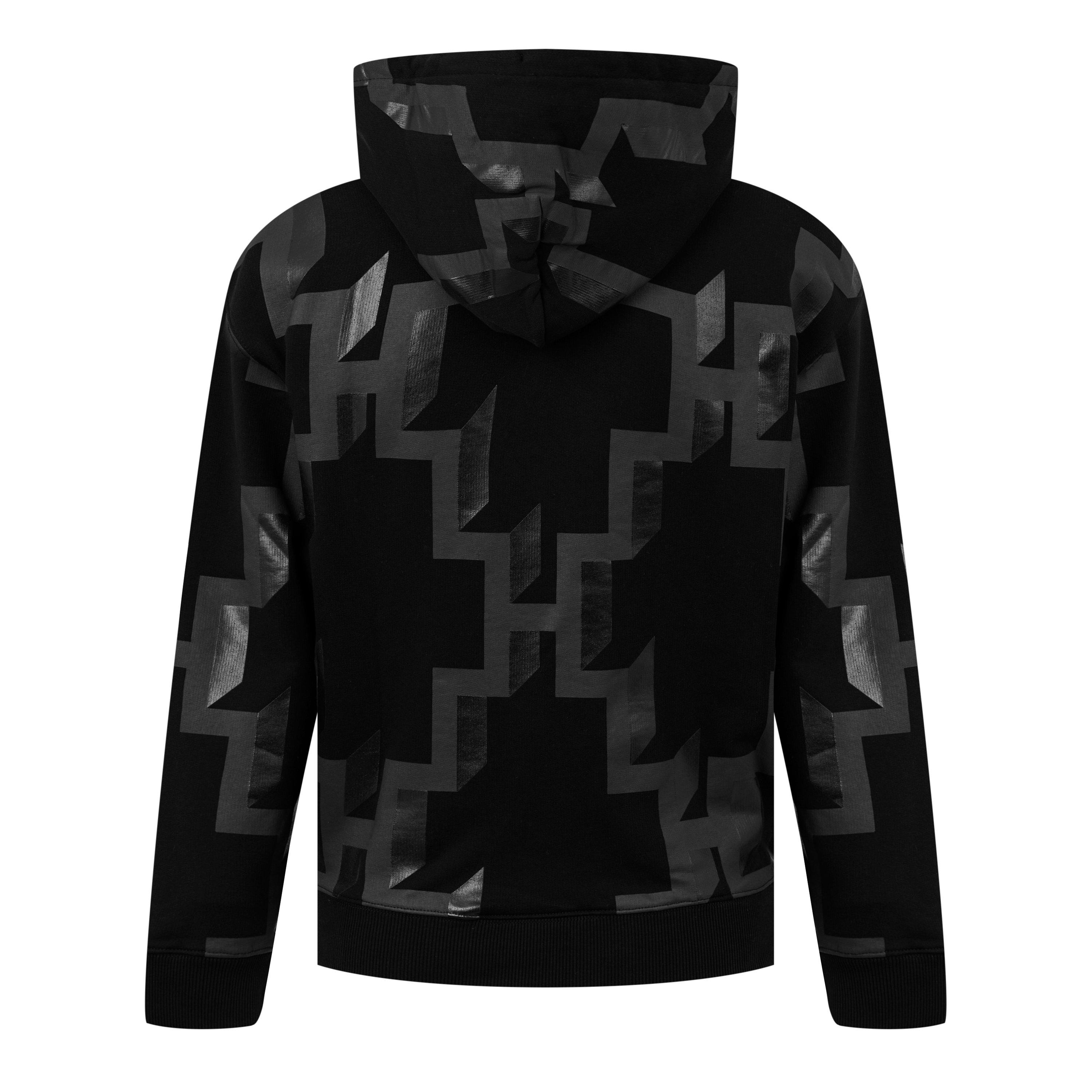 Black/Dark - Marcelo Burlon - Men's Geometric Print Cotton Hoodie - 2