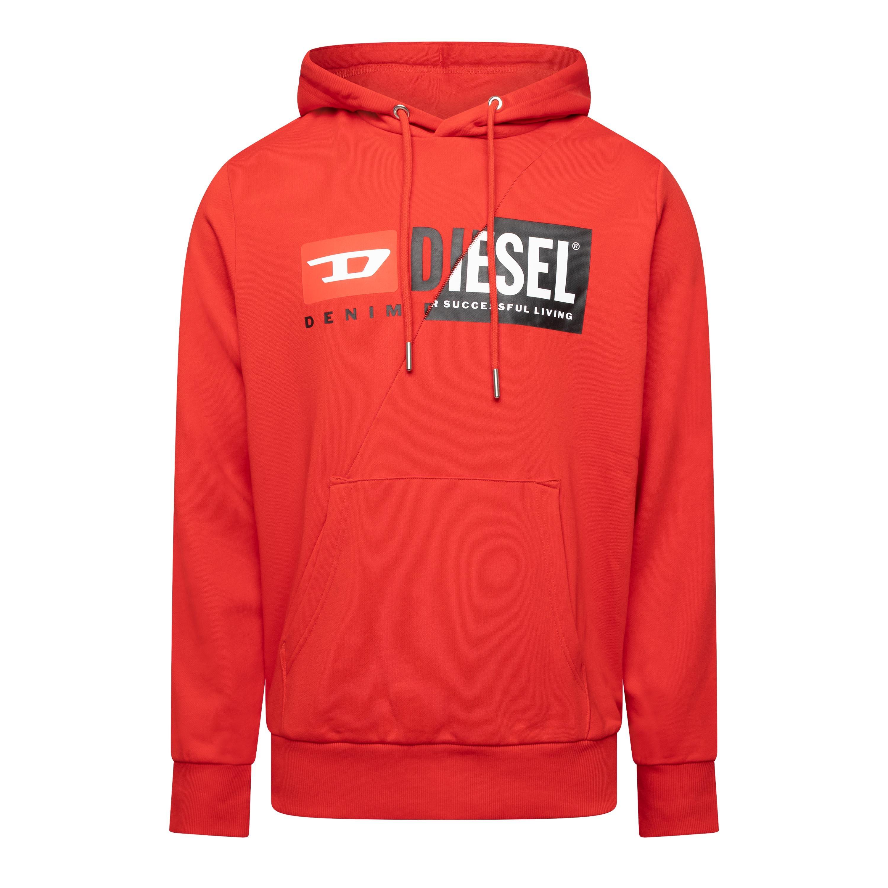 Racing Red - Diesel - Men's Over the Head Hoodie - 1
