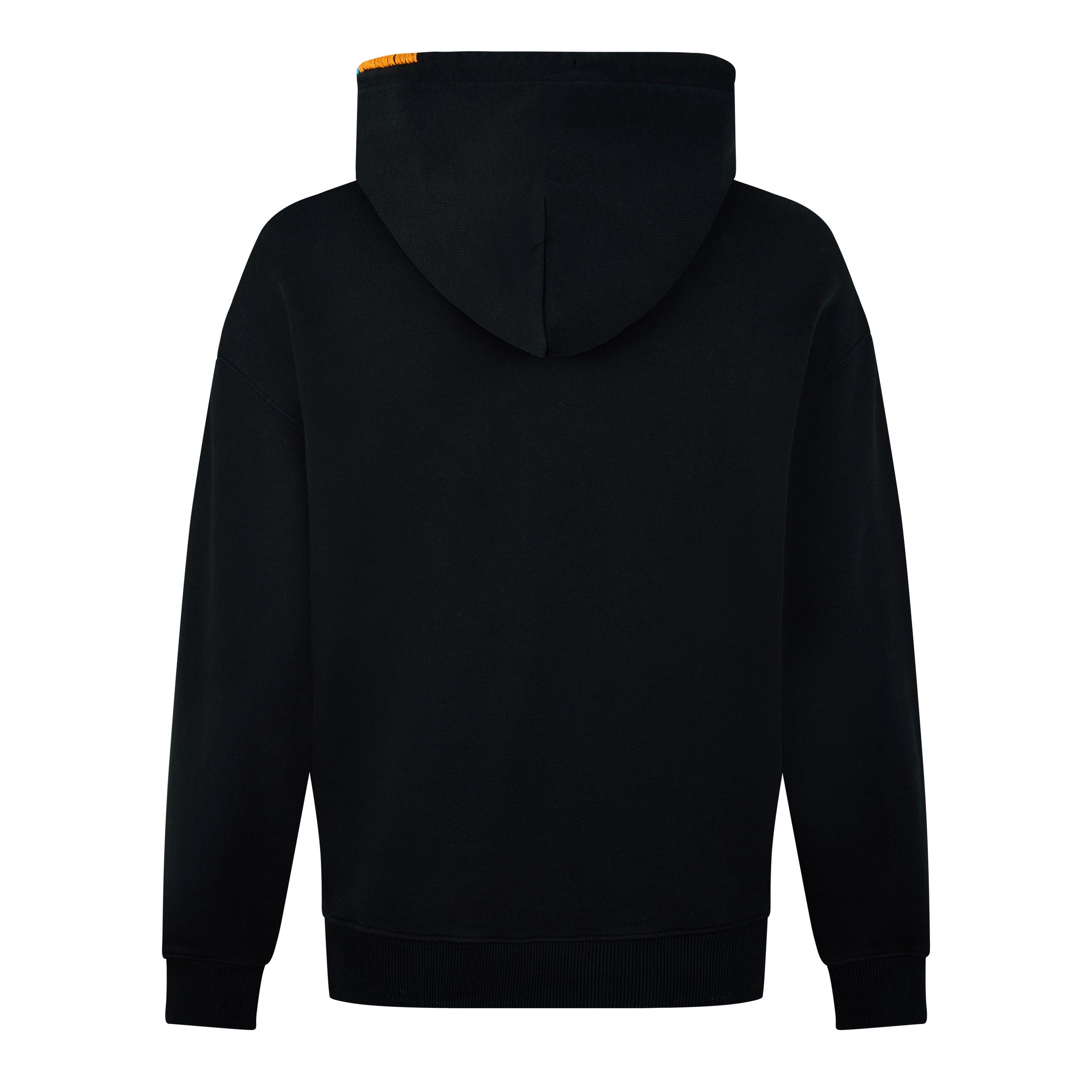 Black/Orange - Marcelo Burlon - Men's Cross Embroidered Drawstring Hoodie - 2