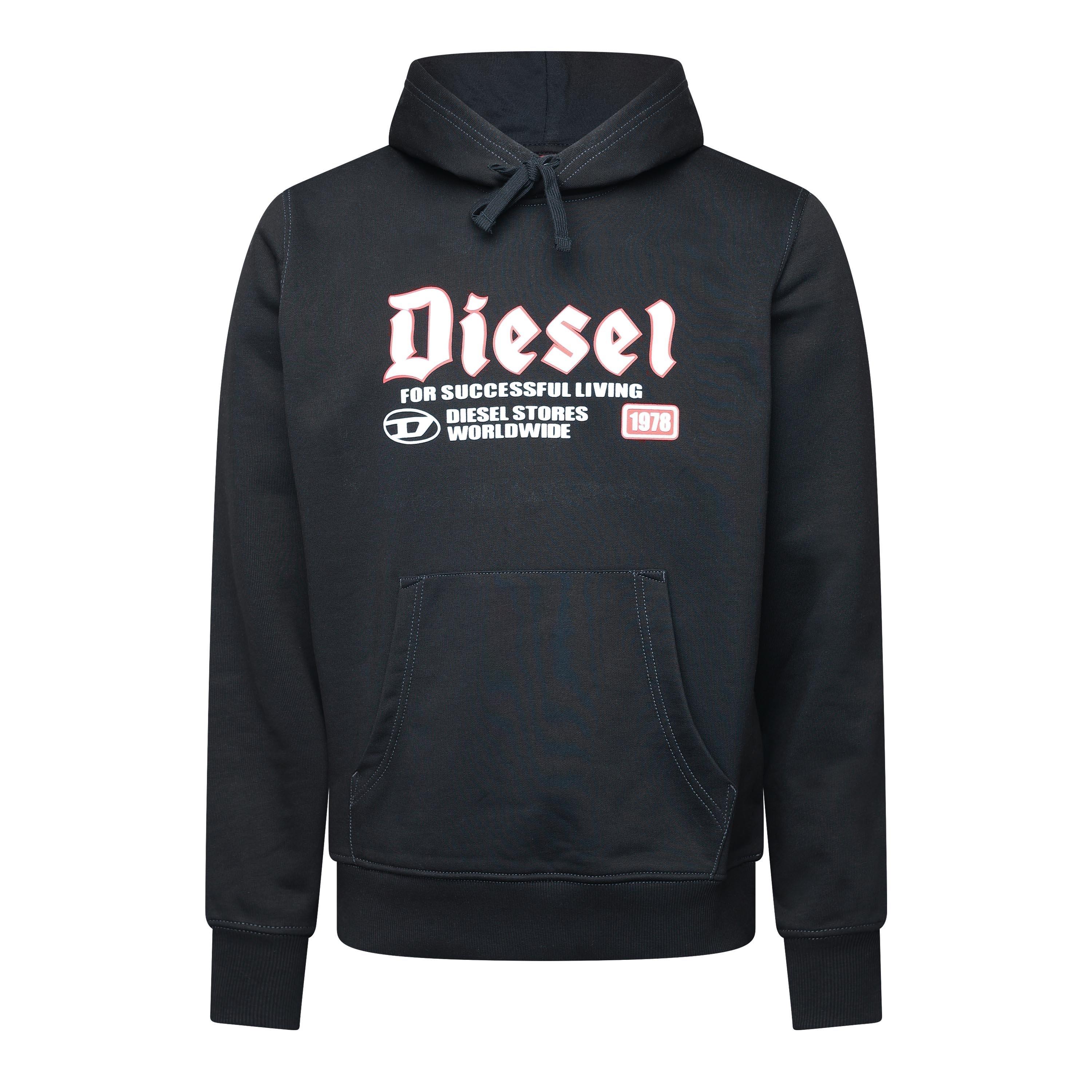 Diesel Men's Over The Head Hoodie - Black Black B - XL