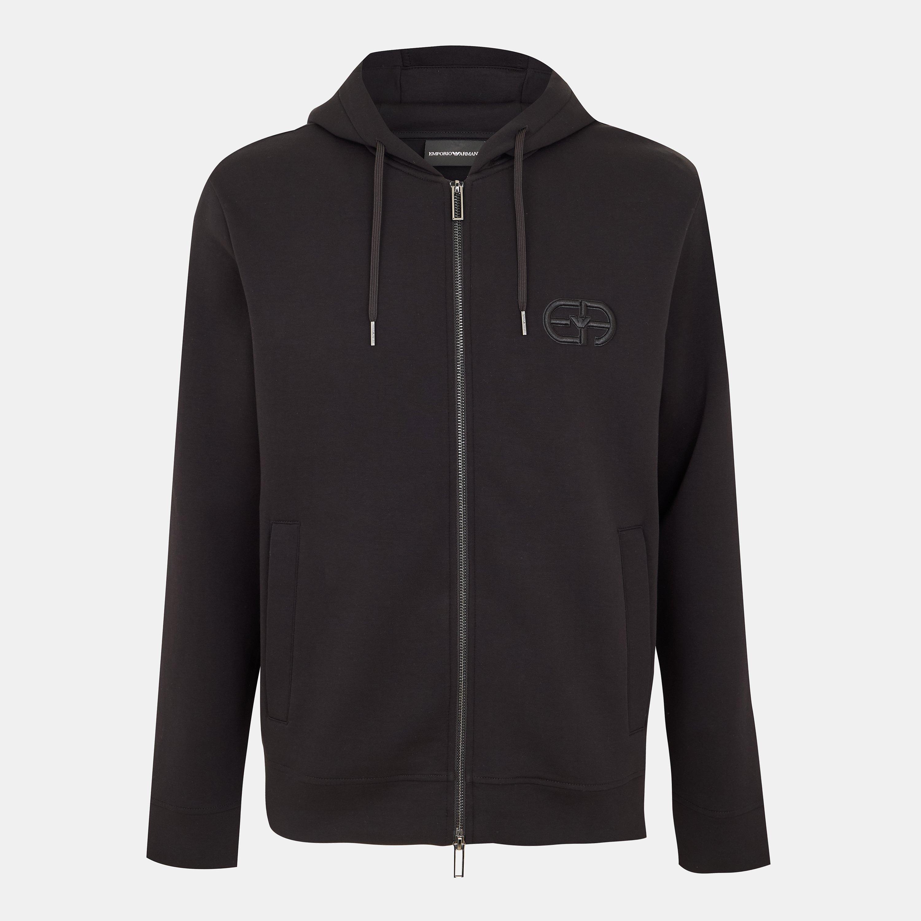 Emporio Armani Men's Zip Hoodie - Black Beauty - S