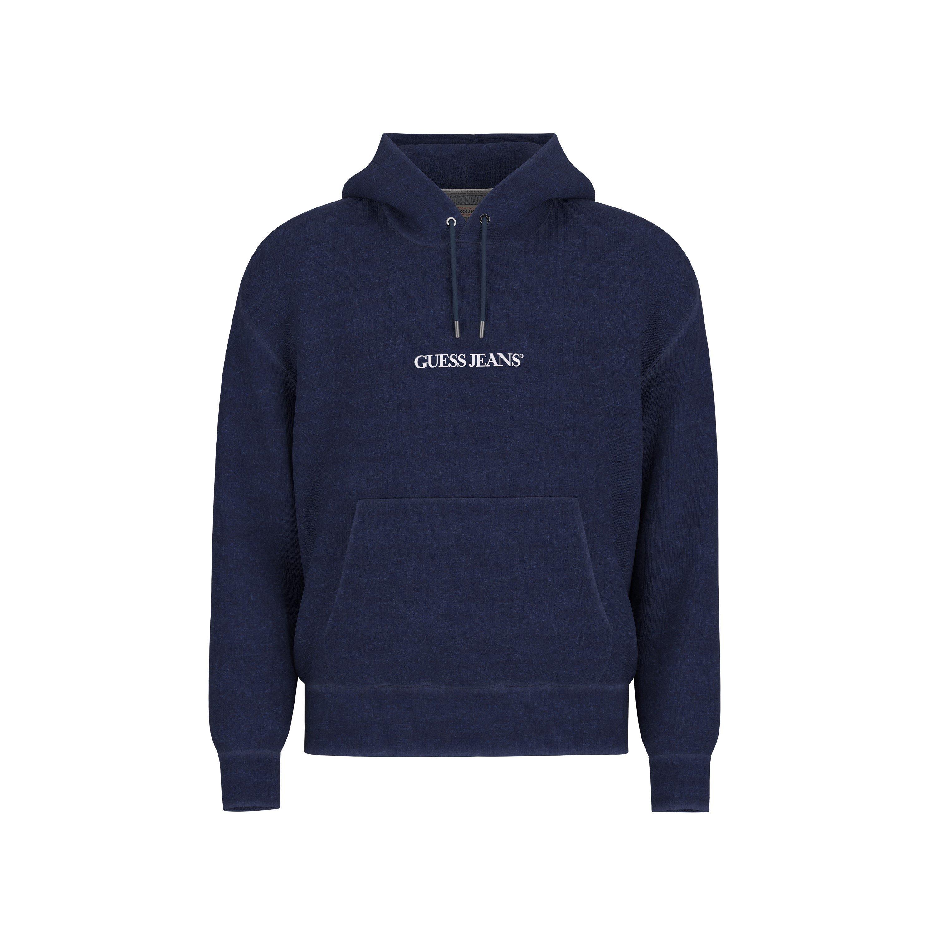 Indigo BL1N - Guess - Men's Logo Pull Over Hoodie - 1