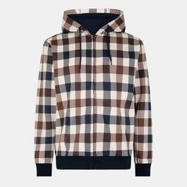 Aquascutum Big Check Zip Up Hoodie