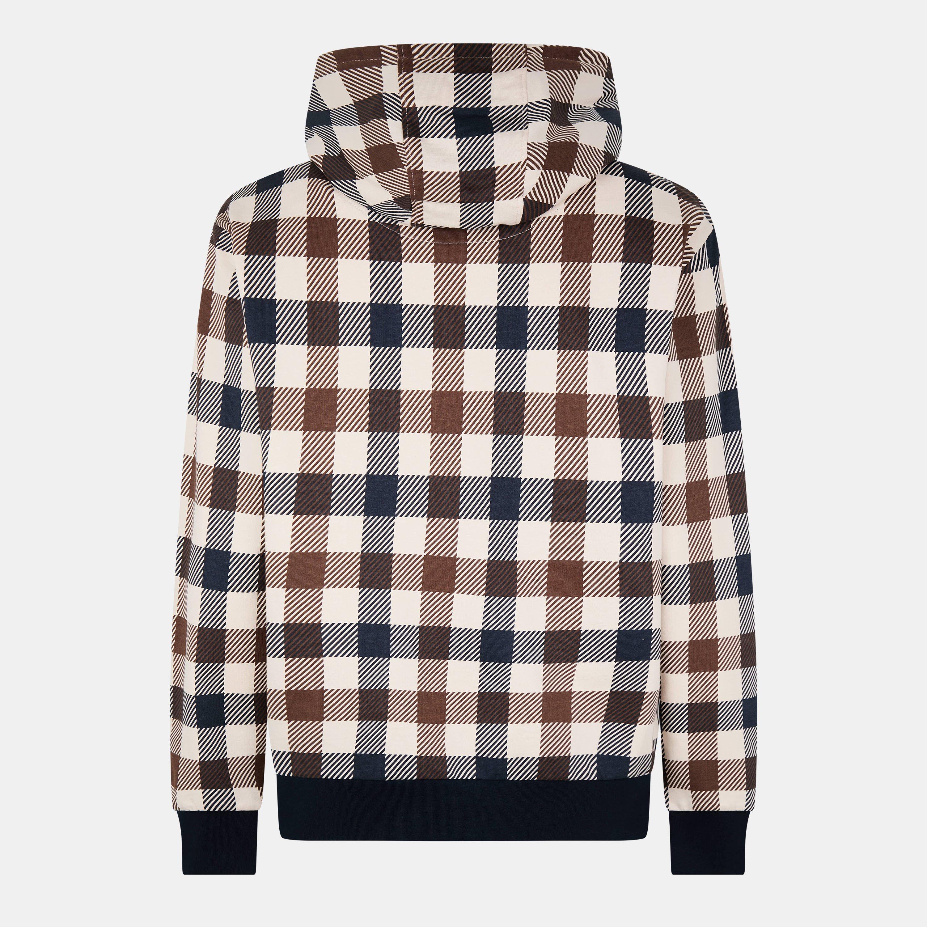 Navy - Aquascutum - Big Check Zip Up Hoodie - 2