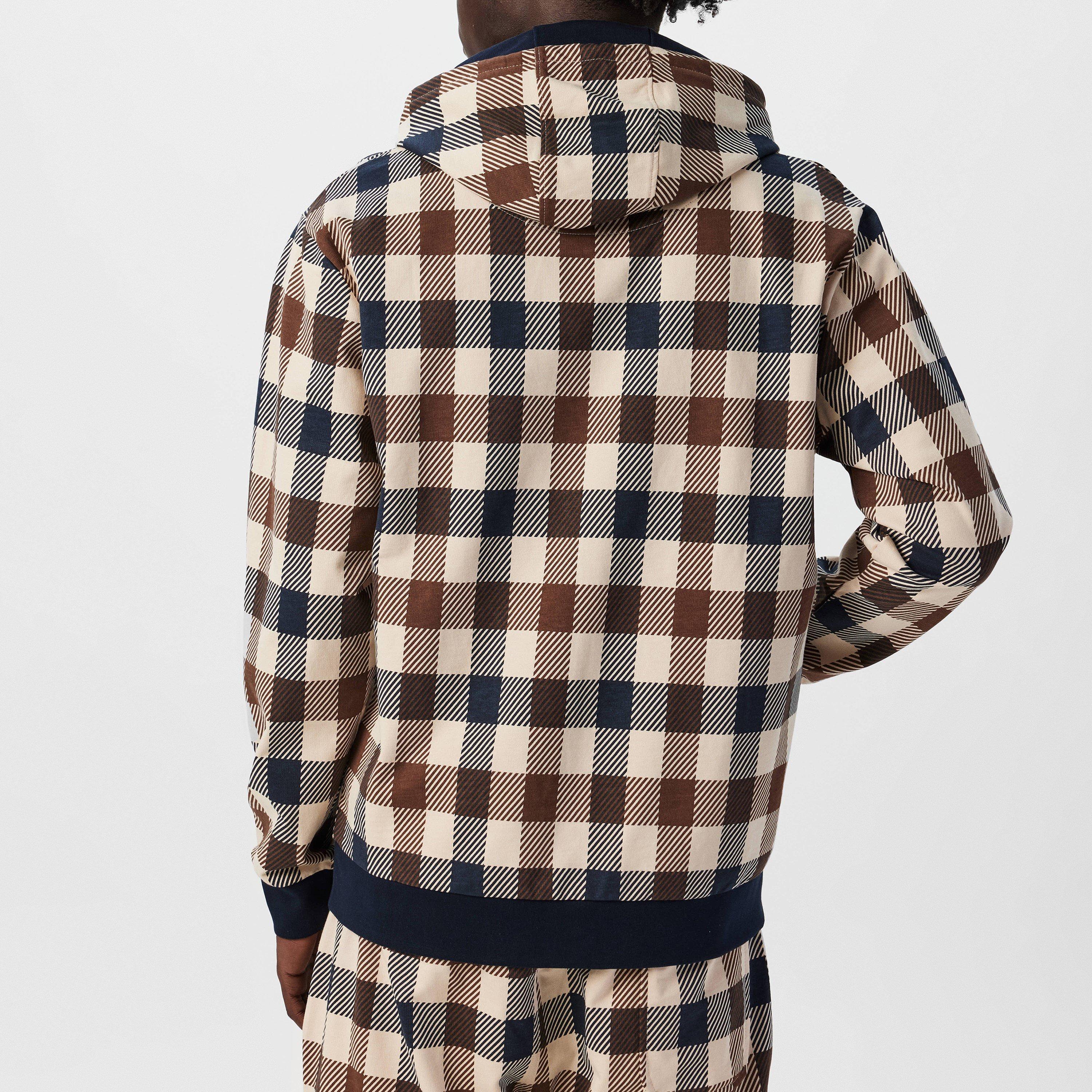 Navy - Aquascutum - Big Check Zip Up Hoodie - 4
