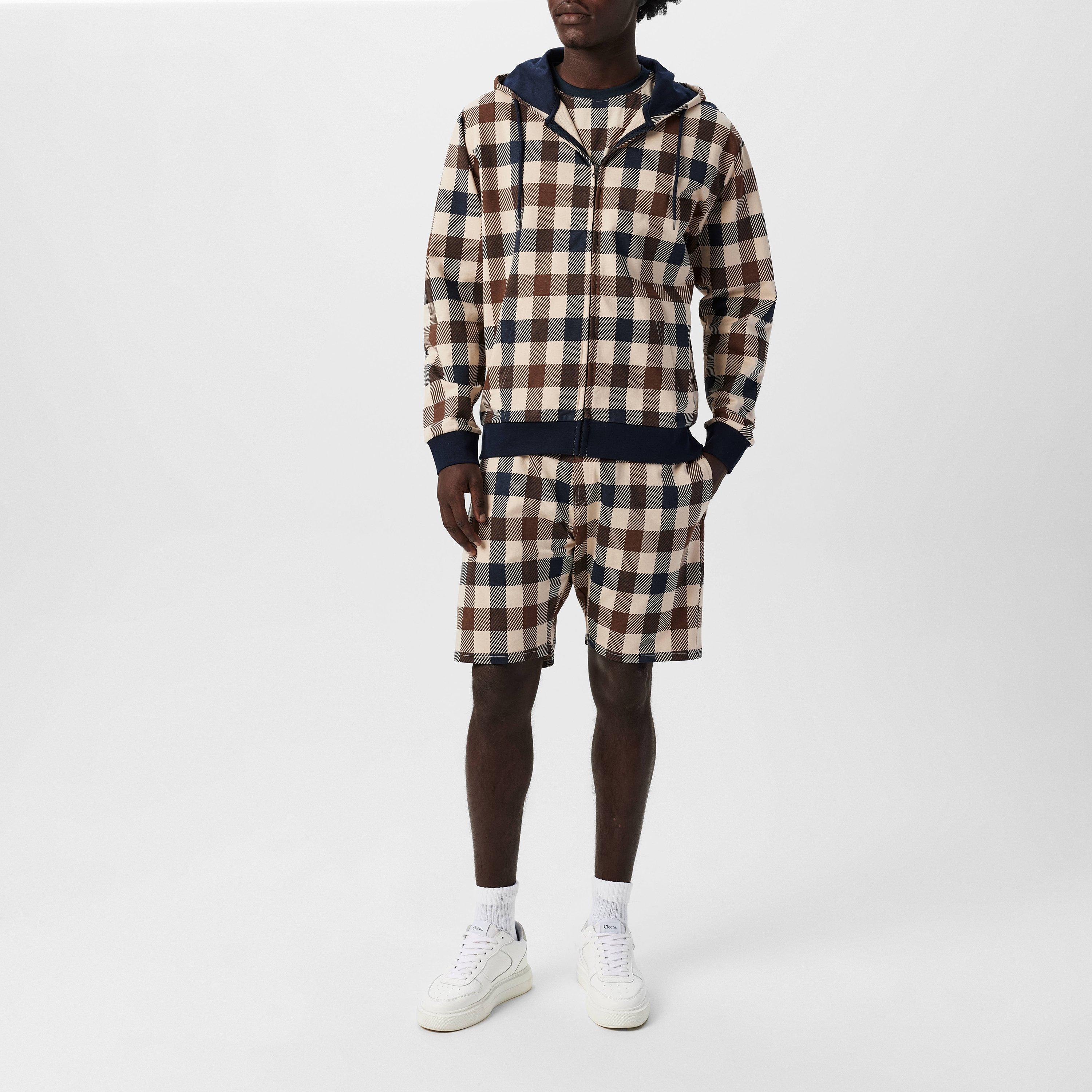 Navy - Aquascutum - Big Check Zip Up Hoodie - 6