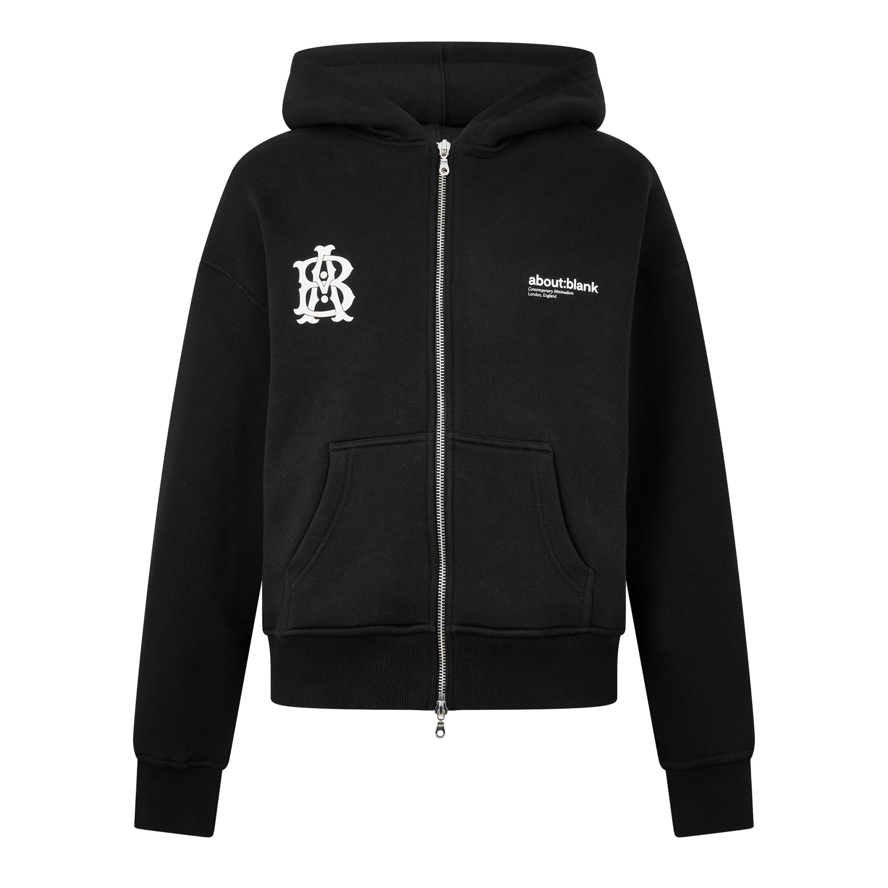 about:blank Men's Dual Logo Cotton Oversized-Fit Zip Hoodie