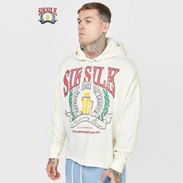 SikSilk Ecru Varsity Anniversary Print OTH Hoodie Mens