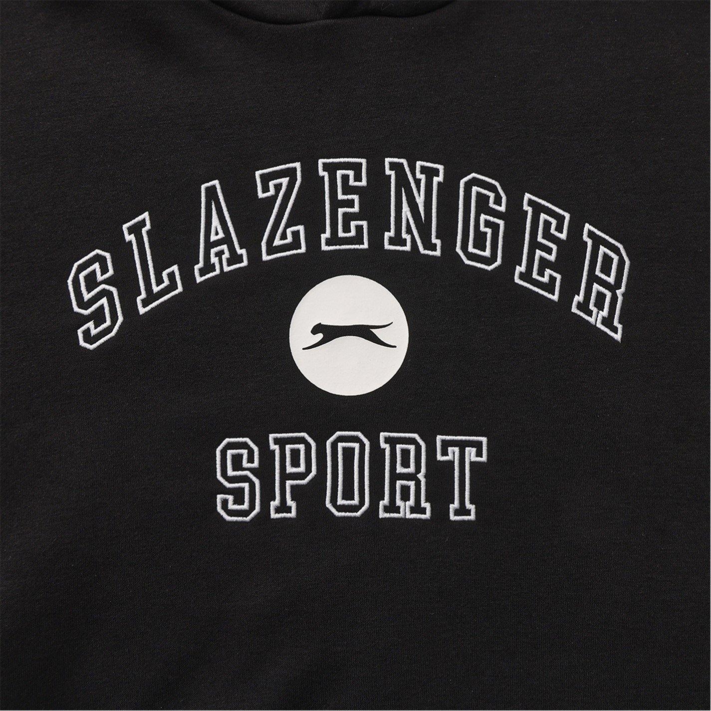 Black - Slazenger - Fleece Large Logo Hoodie Mens - 4