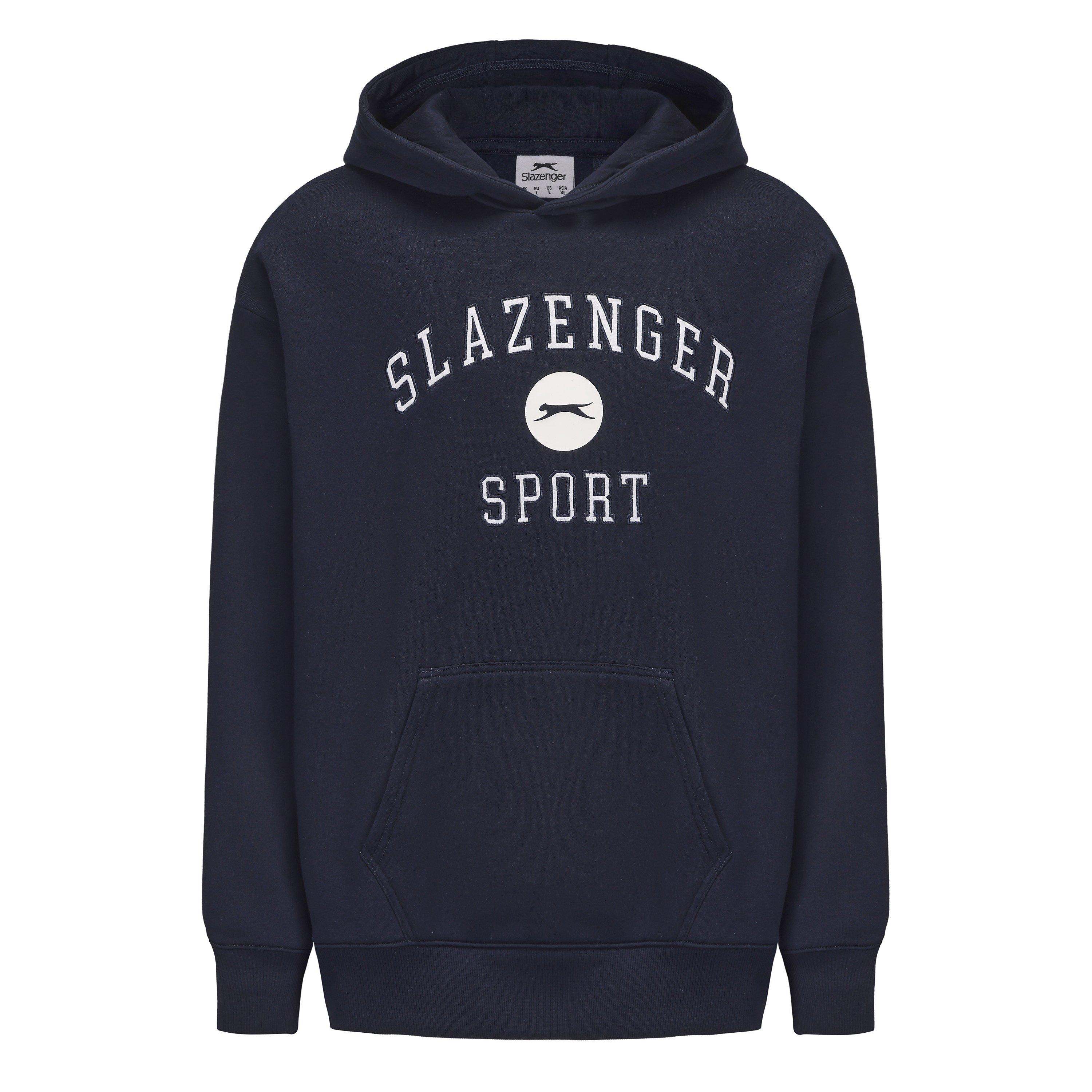 Navy - Slazenger - Fleece Large Logo Hoodie Mens - 5