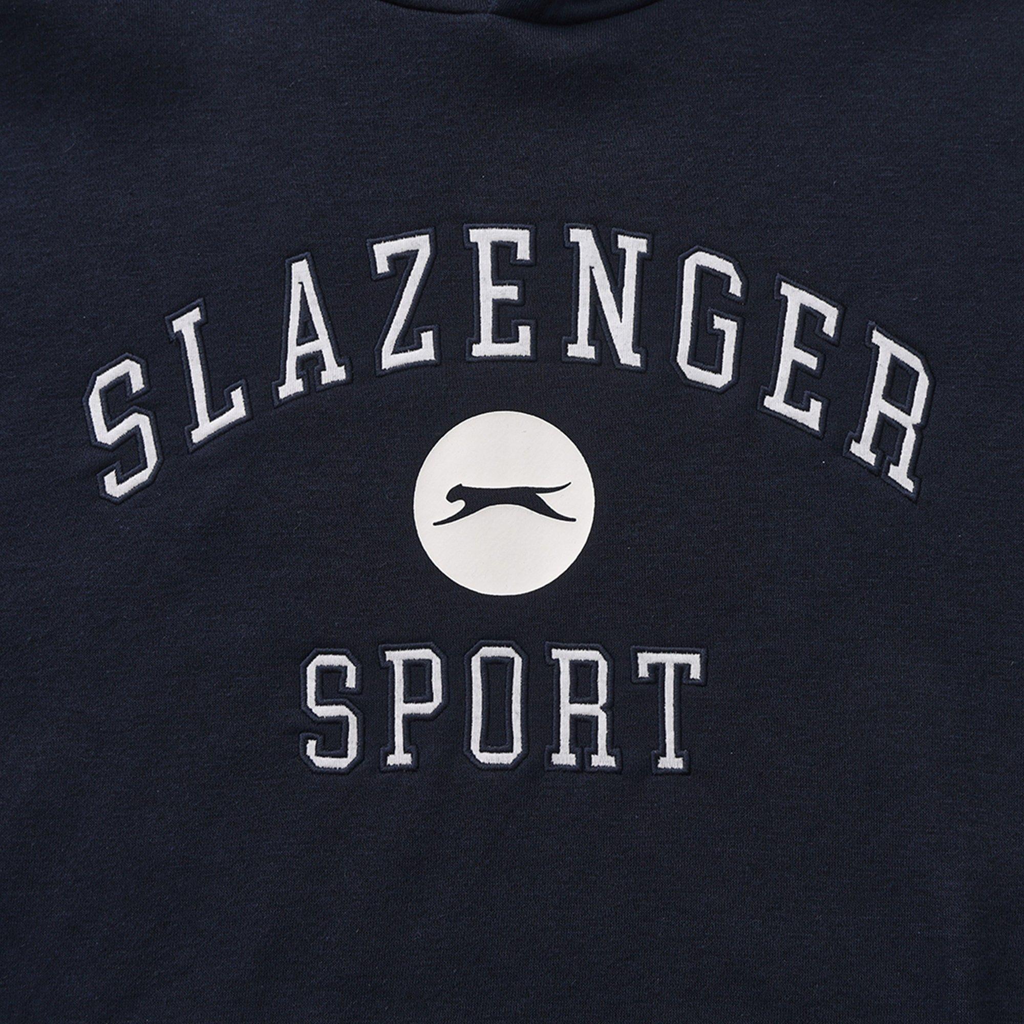 Navy - Slazenger - Fleece Large Logo Hoodie Mens - 8