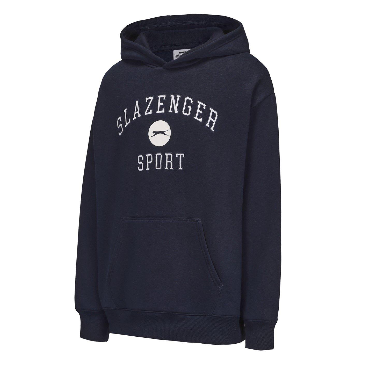 Navy - Slazenger - Fleece Large Logo Hoodie Mens - 3