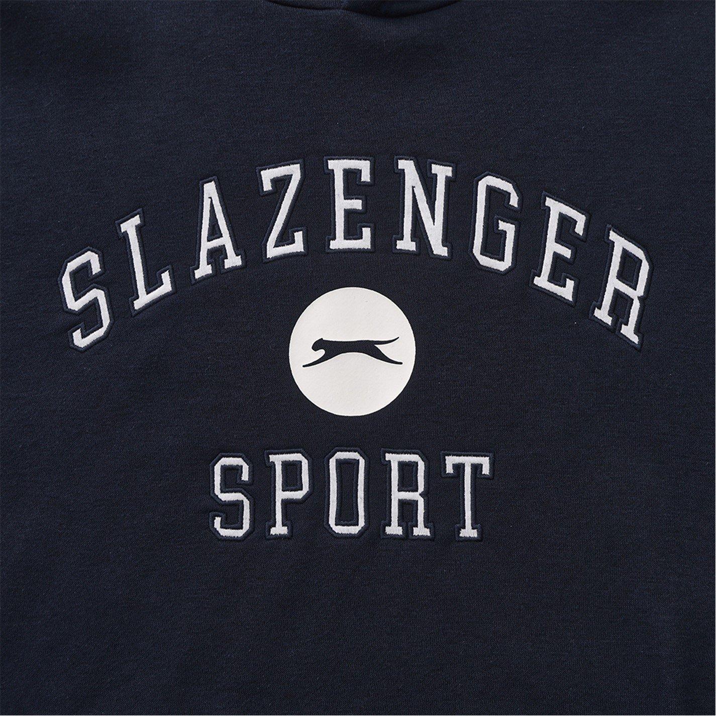 Navy - Slazenger - Fleece Large Logo Hoodie Mens - 4