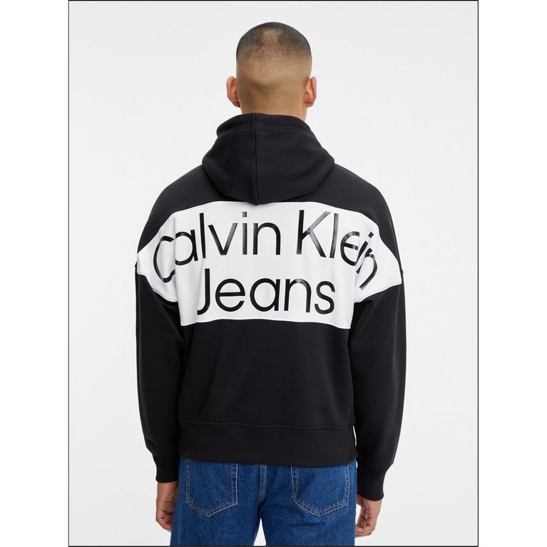 mens leather bomber jacket - Calvin Klein Jeans - BOLD LOGO COLORBLOCK HOODIE - 3
