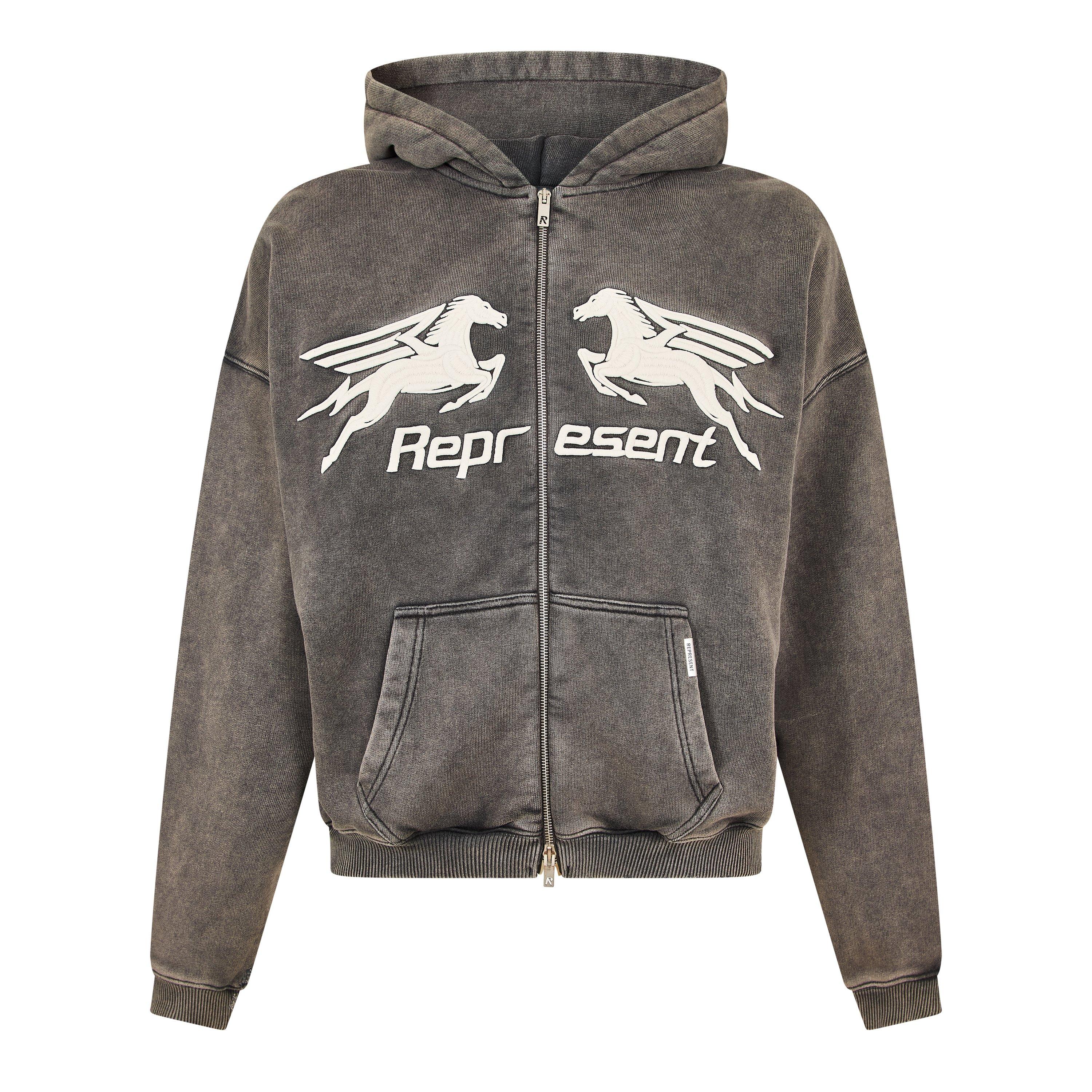 Vintage Grey - Represent - Men's Zip Hoodie - 1