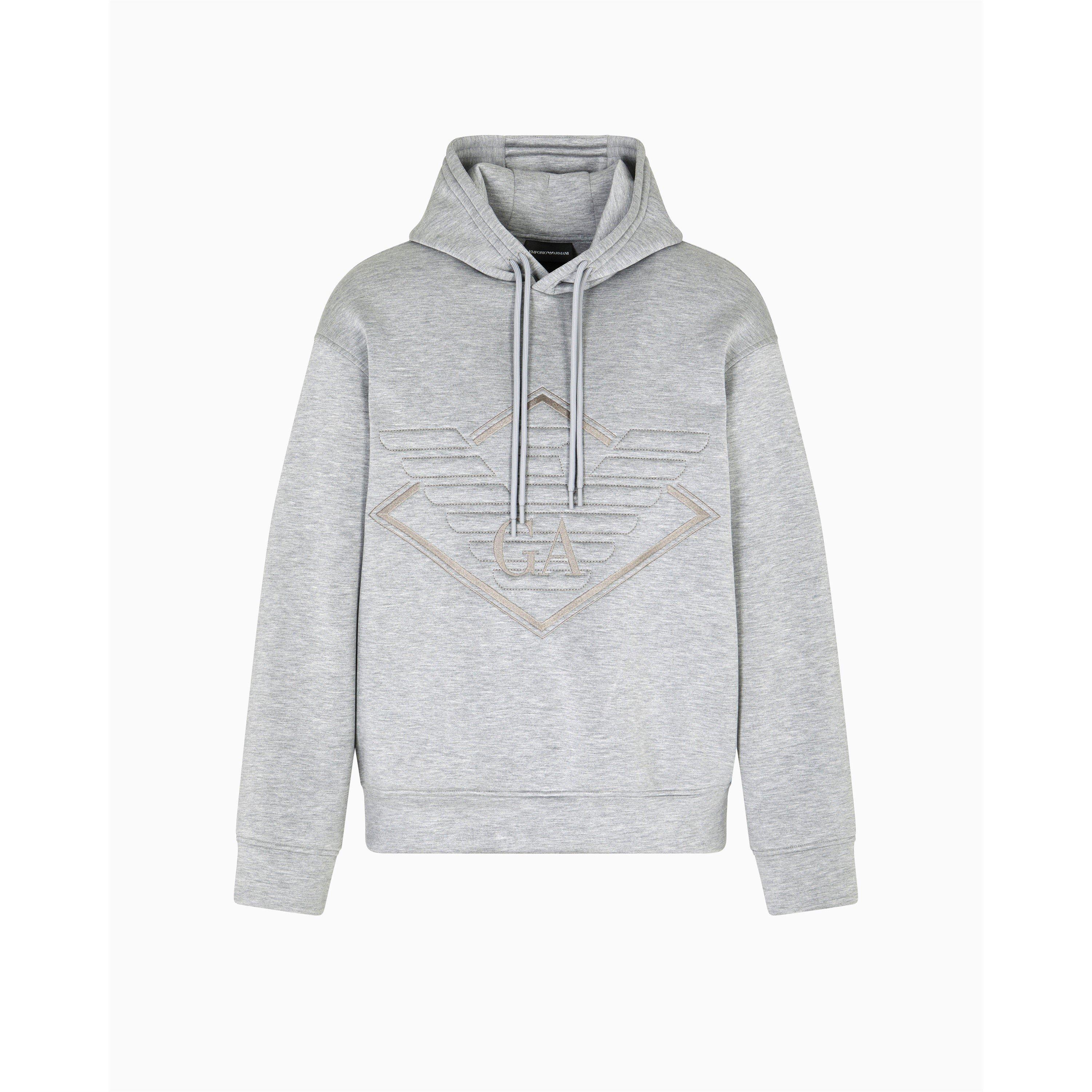 Light Gry M0195 - Emporio Armani - Large Eagle Hoodie - 6