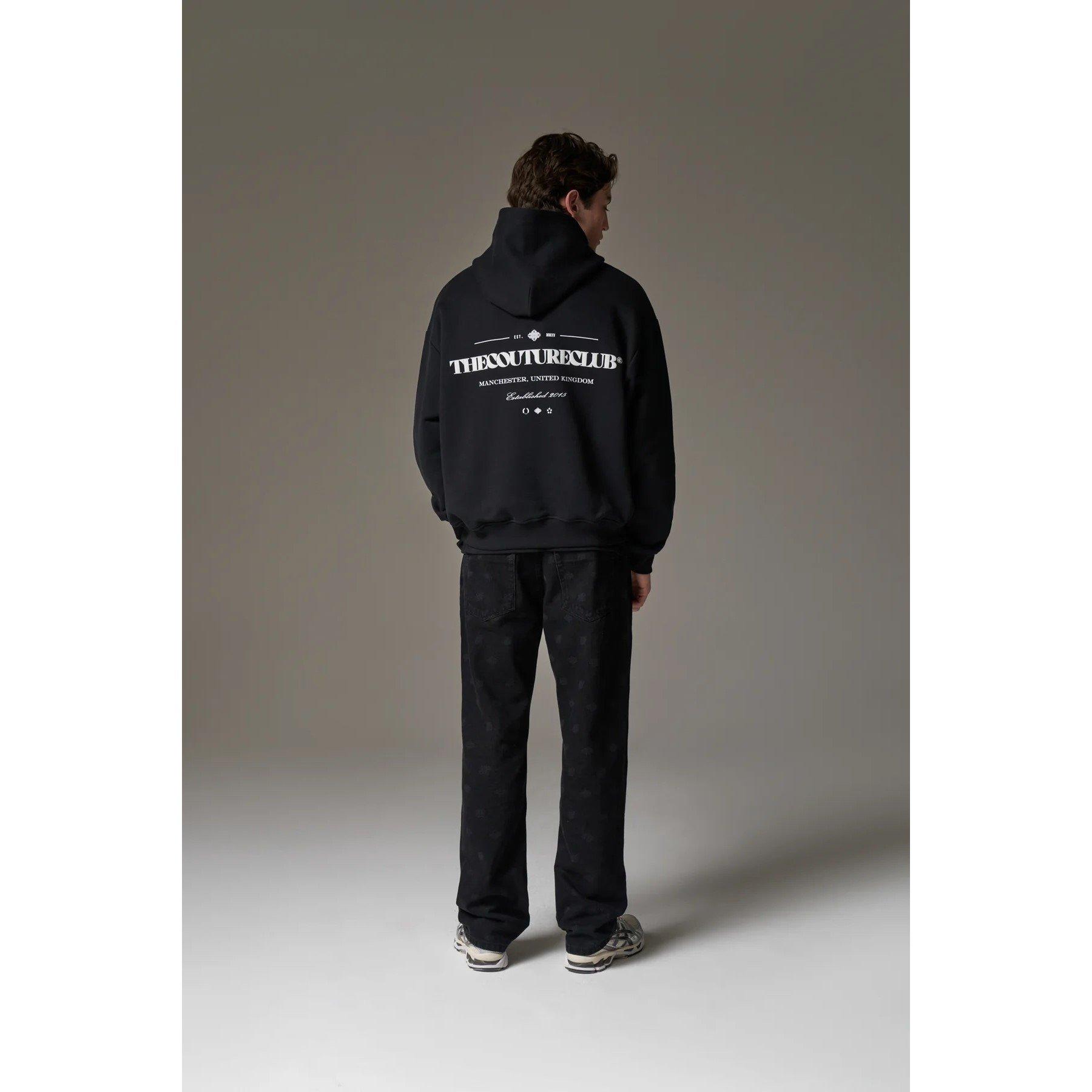 Black - The Couture Club - Men's Copyright Over the Head Oversized-Fit Hoodie - 4