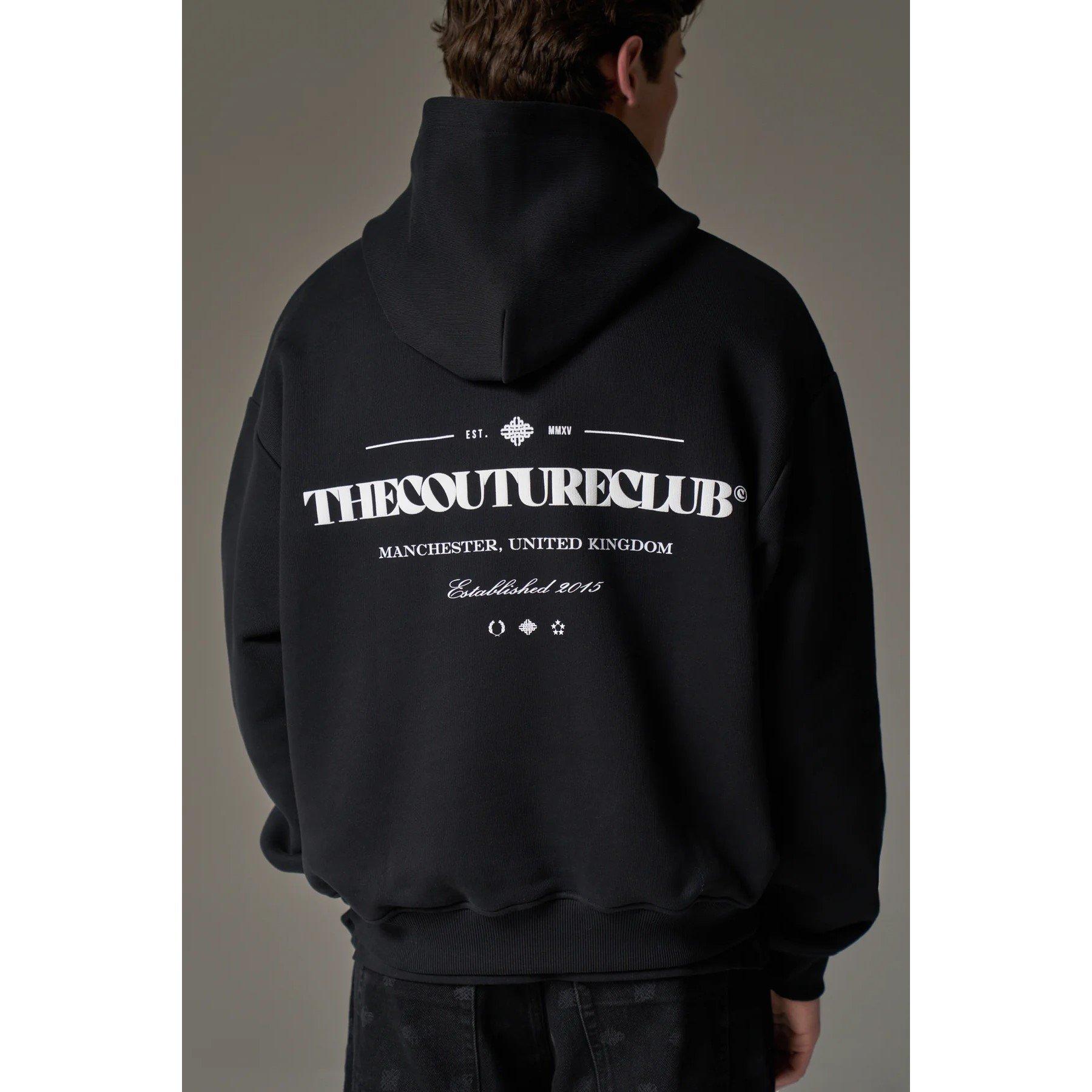 Black - The Couture Club - Men's Copyright Over the Head Oversized-Fit Hoodie - 5
