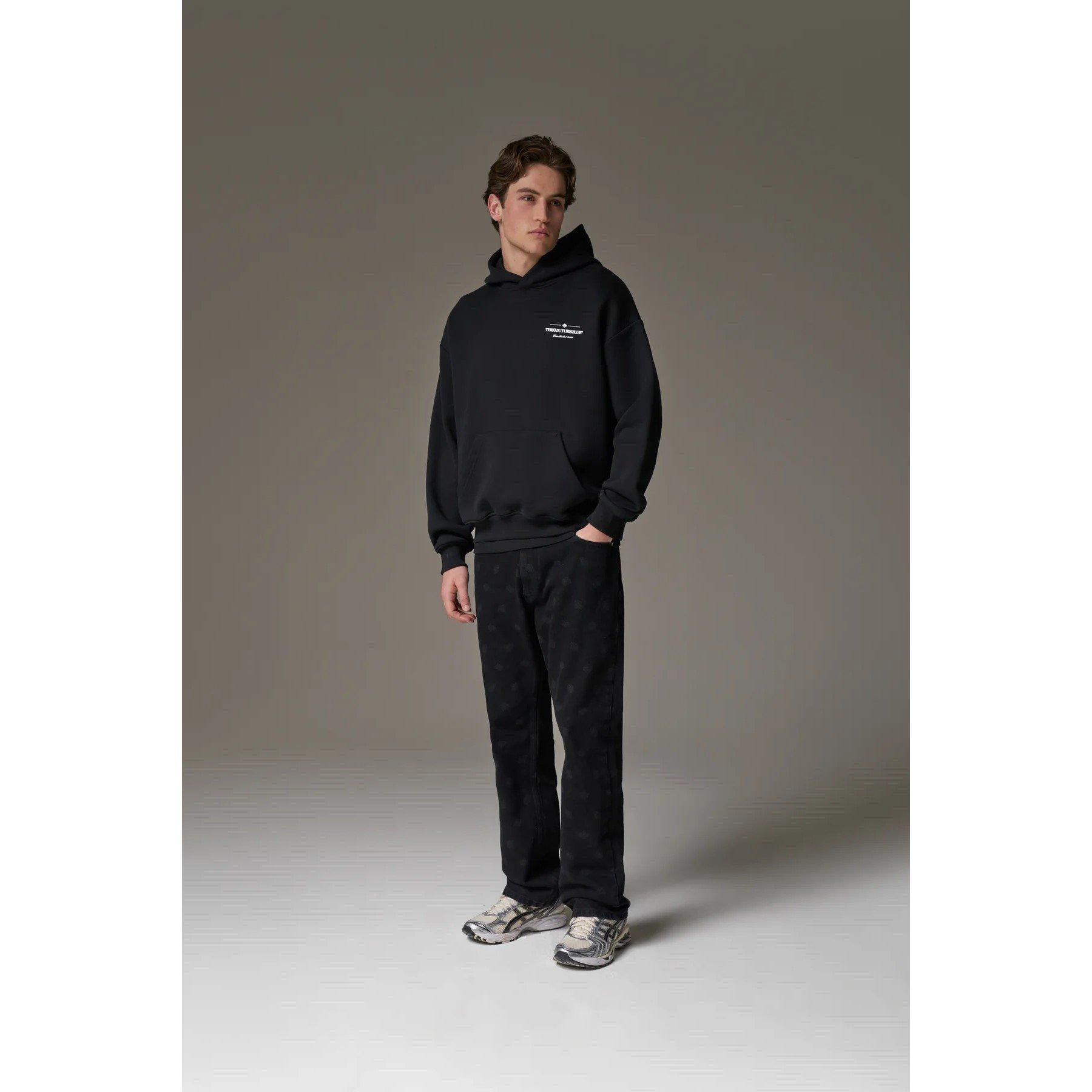 Black - The Couture Club - Men's Copyright Over the Head Oversized-Fit Hoodie - 6