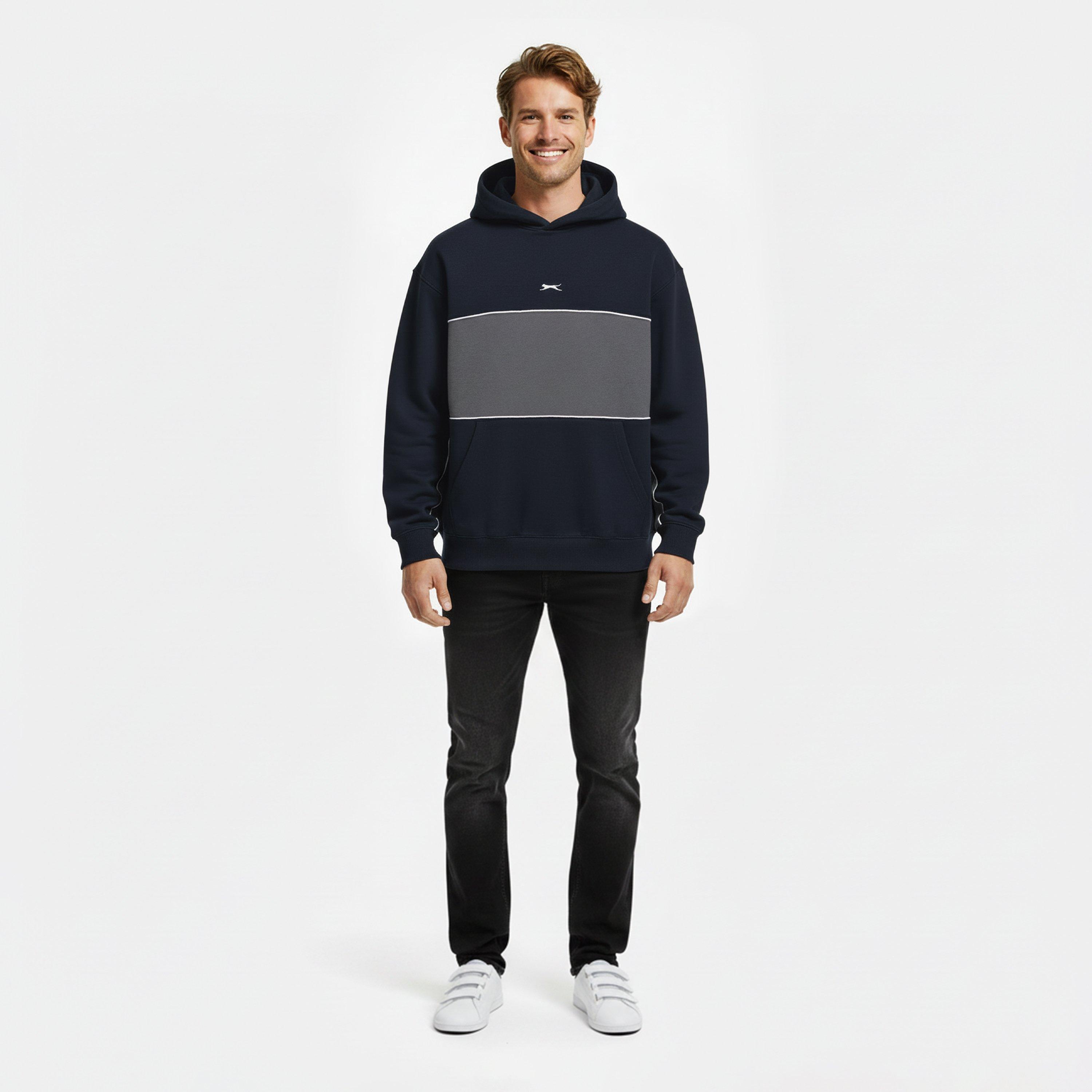 Navy - Slazenger - Fleece Sportswear Hoodie Mens - 5