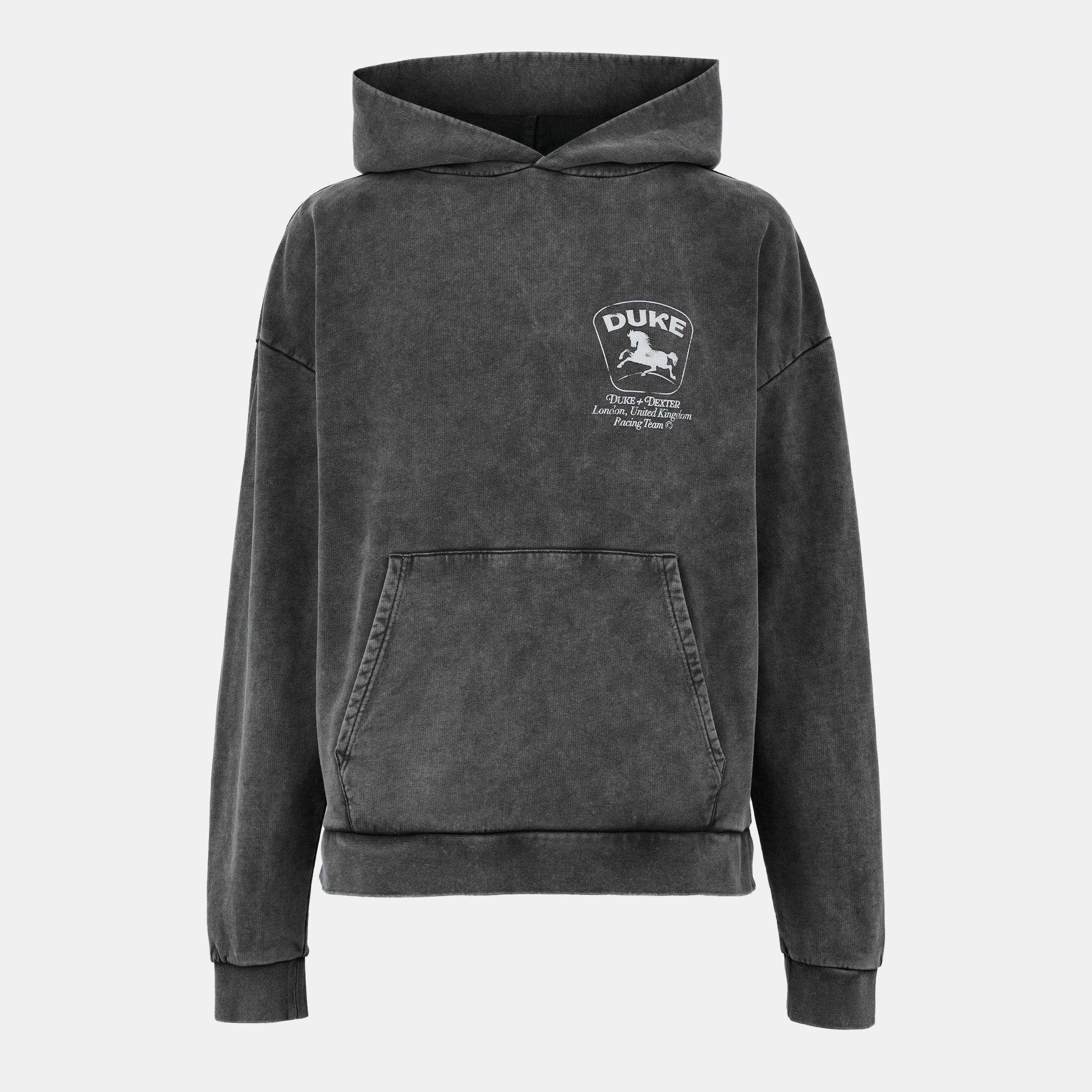 Duke and Dexter Men's Over the Head Tailored Fit Hoodie - Vintage Black - Medium