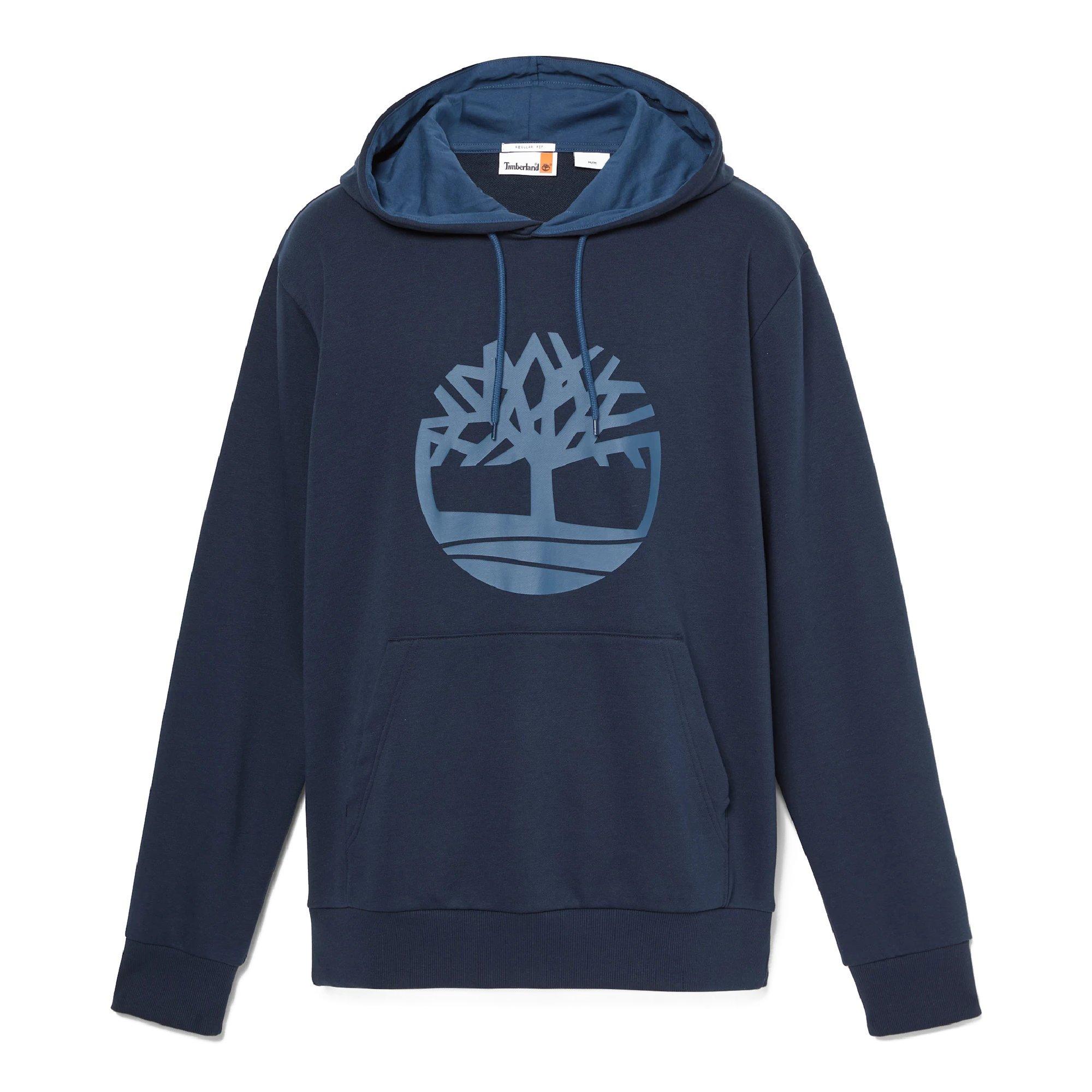 Dark Sapphire - Timberland - Men's Northwood Tree Logo Over the Head Cotton-Blend Hoodie - 1