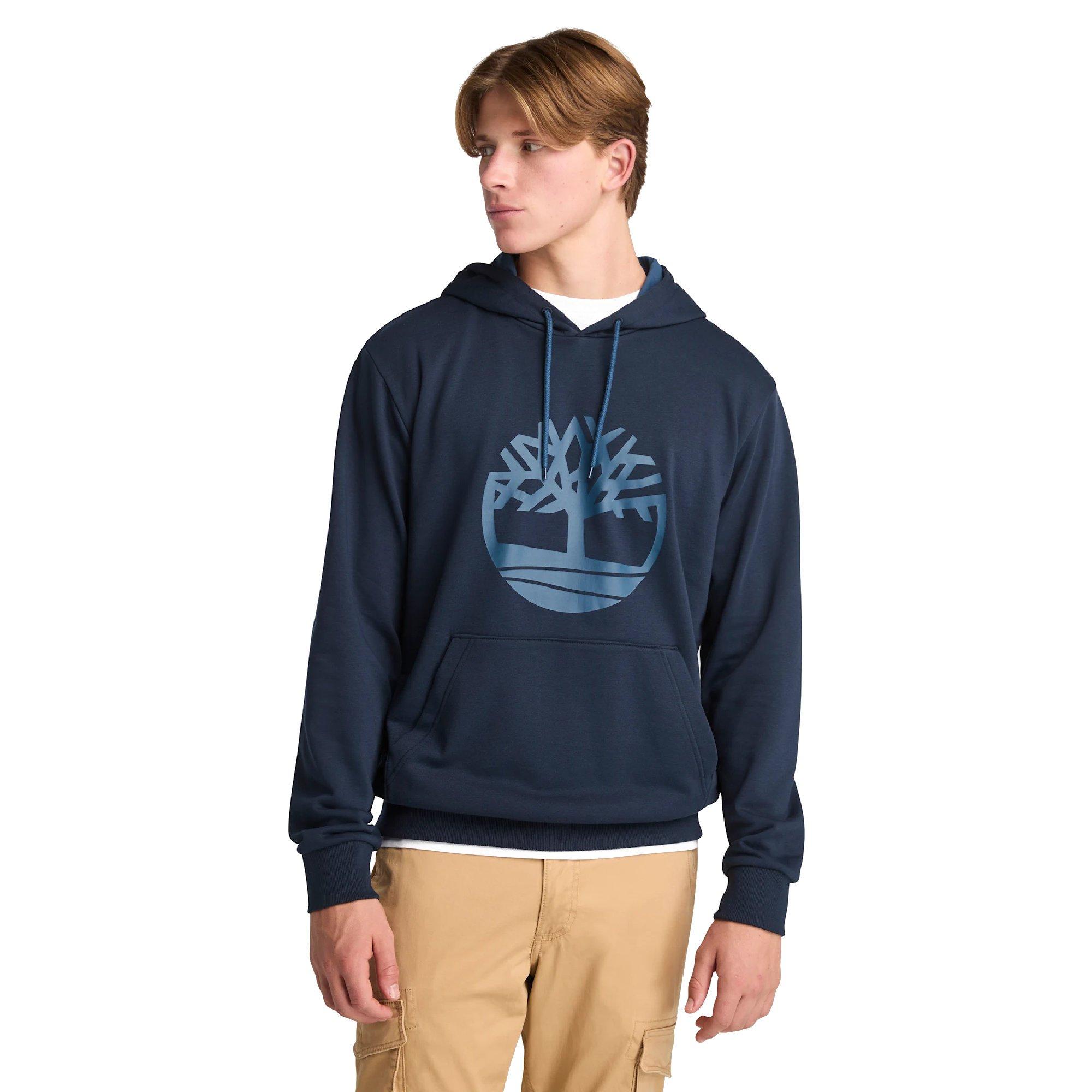 Dark Sapphire - Timberland - Men's Northwood Tree Logo Over the Head Cotton-Blend Hoodie - 2