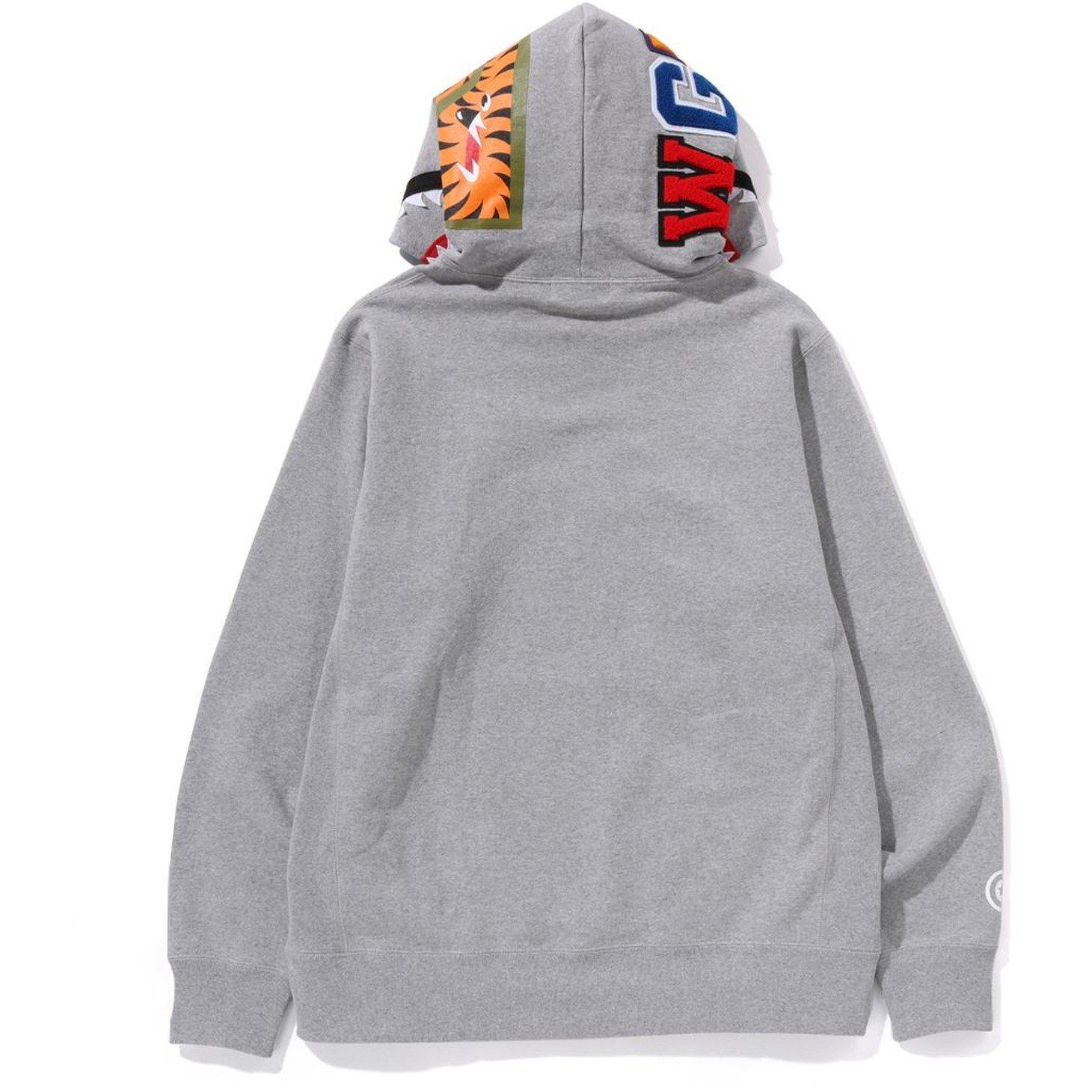 Grey - A Bathing Ape - Men's Camo Shark Hoodie - 4