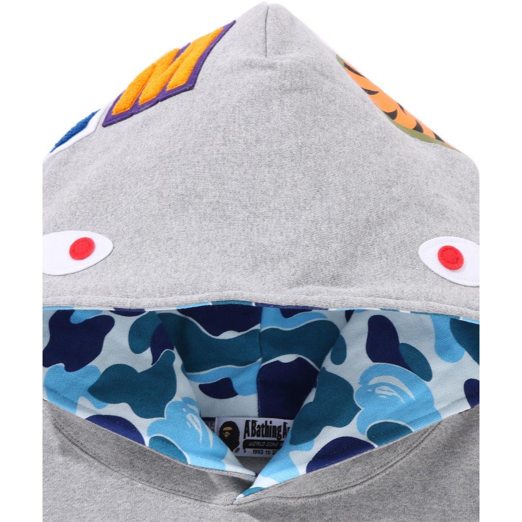 Grey - A Bathing Ape - Men's Camo Shark Hoodie - 5