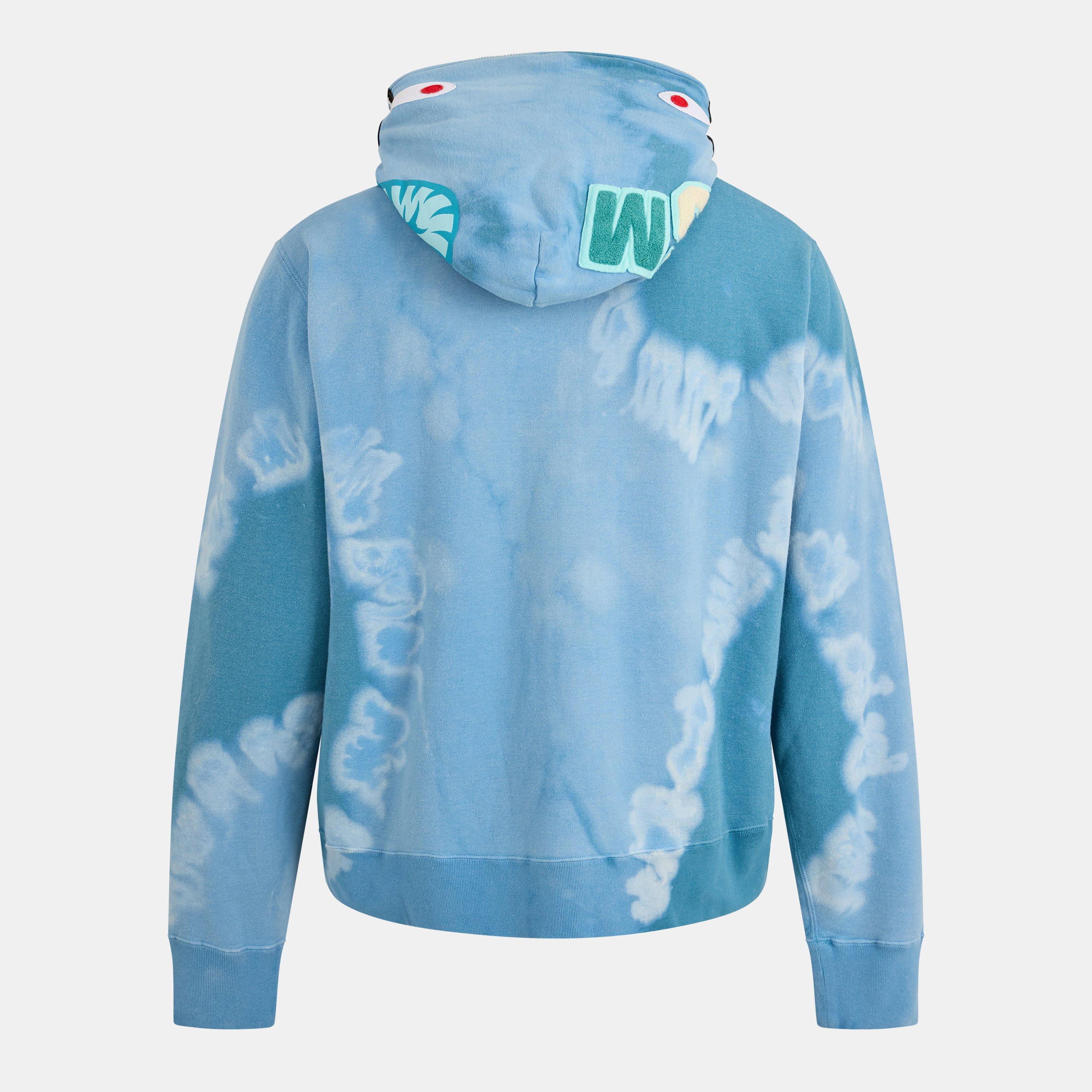 Blue - A Bathing Ape - Men's Bape Dye Shark Zip Hoodie - 2