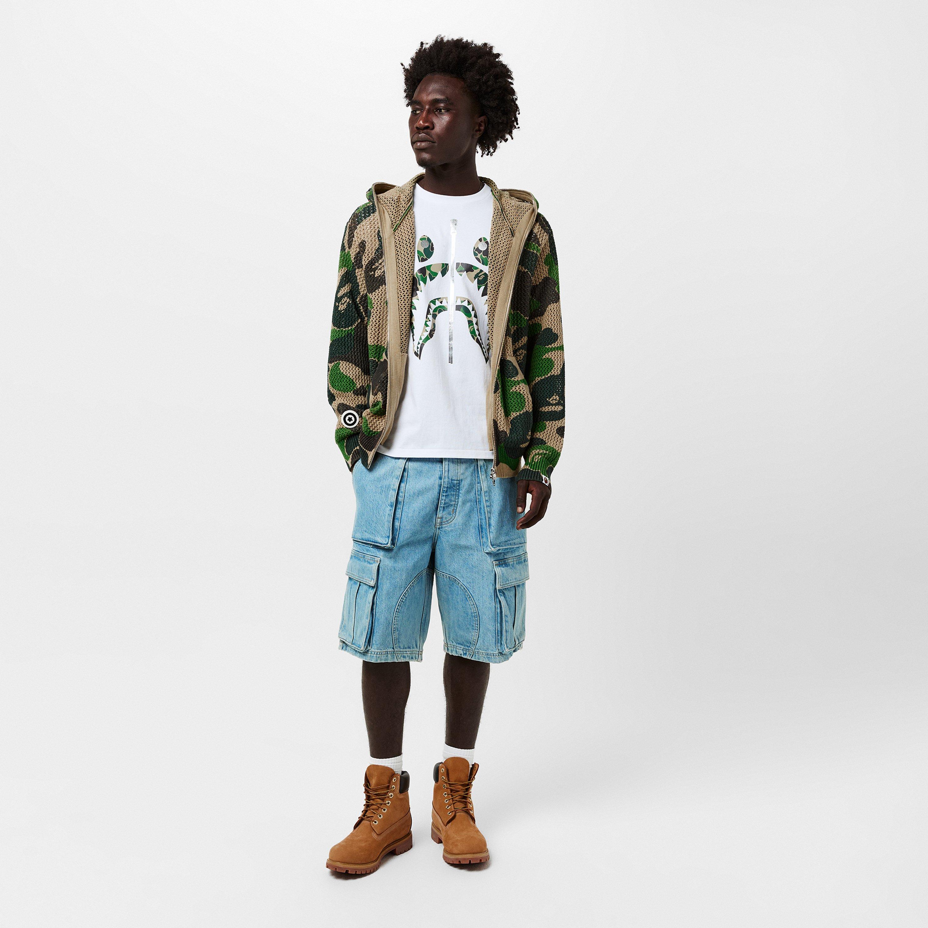 Green - A Bathing Ape - Men's Bape Crochet Shark Zip Hoodie - 6