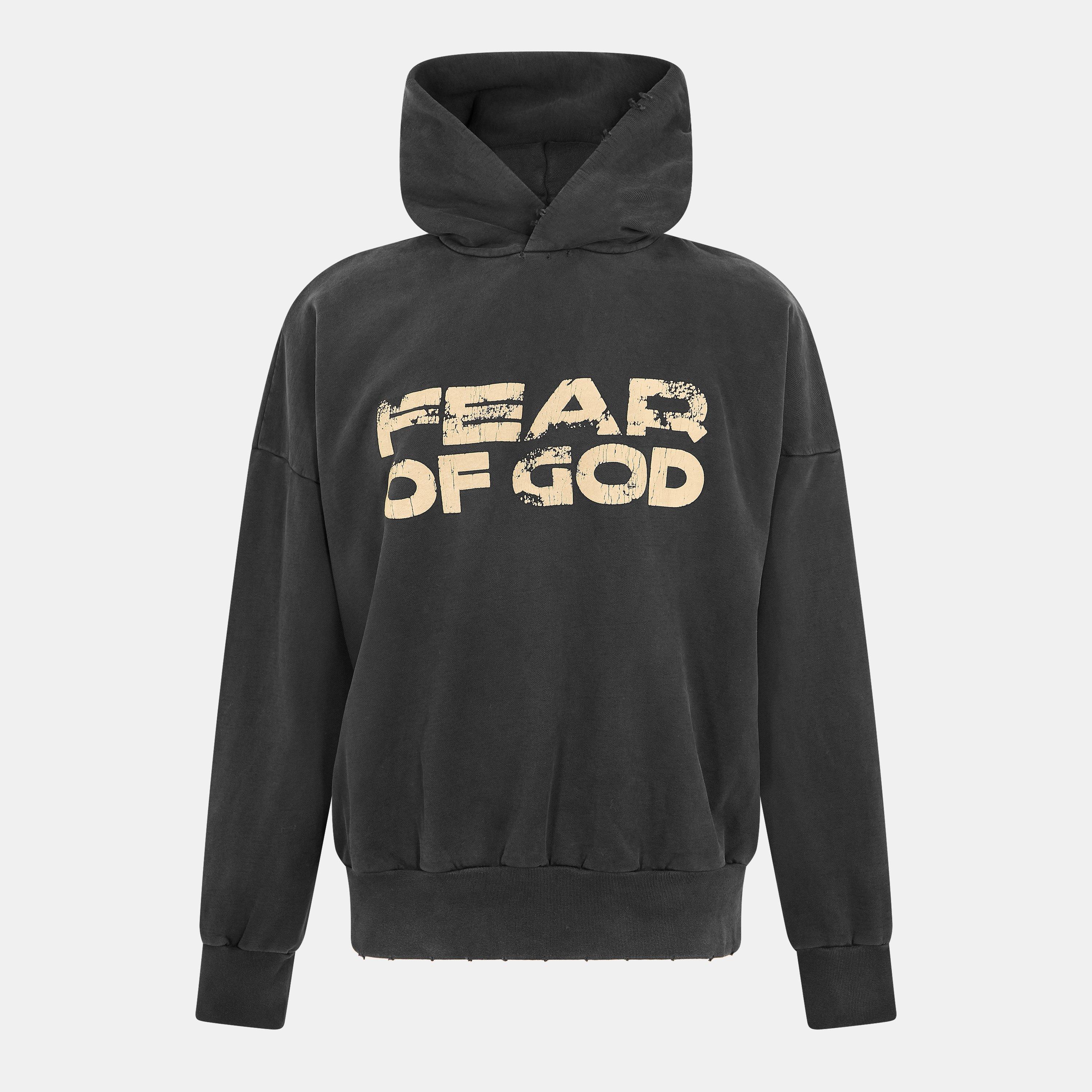 Black/Beige - Fear Of God - Men's Over the Head Hoodie - 1
