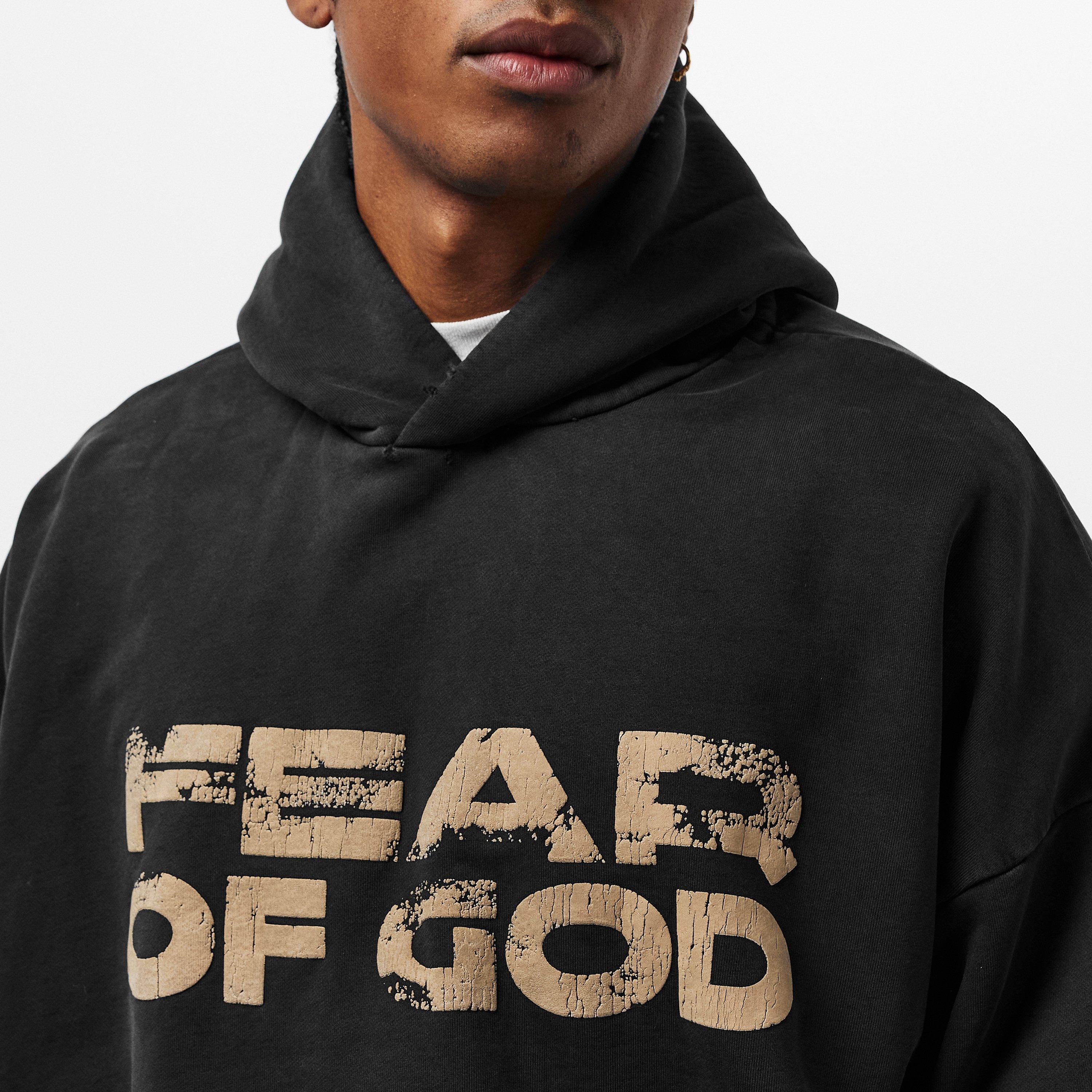 Black/Beige - Fear Of God - Men's Over the Head Hoodie - 5